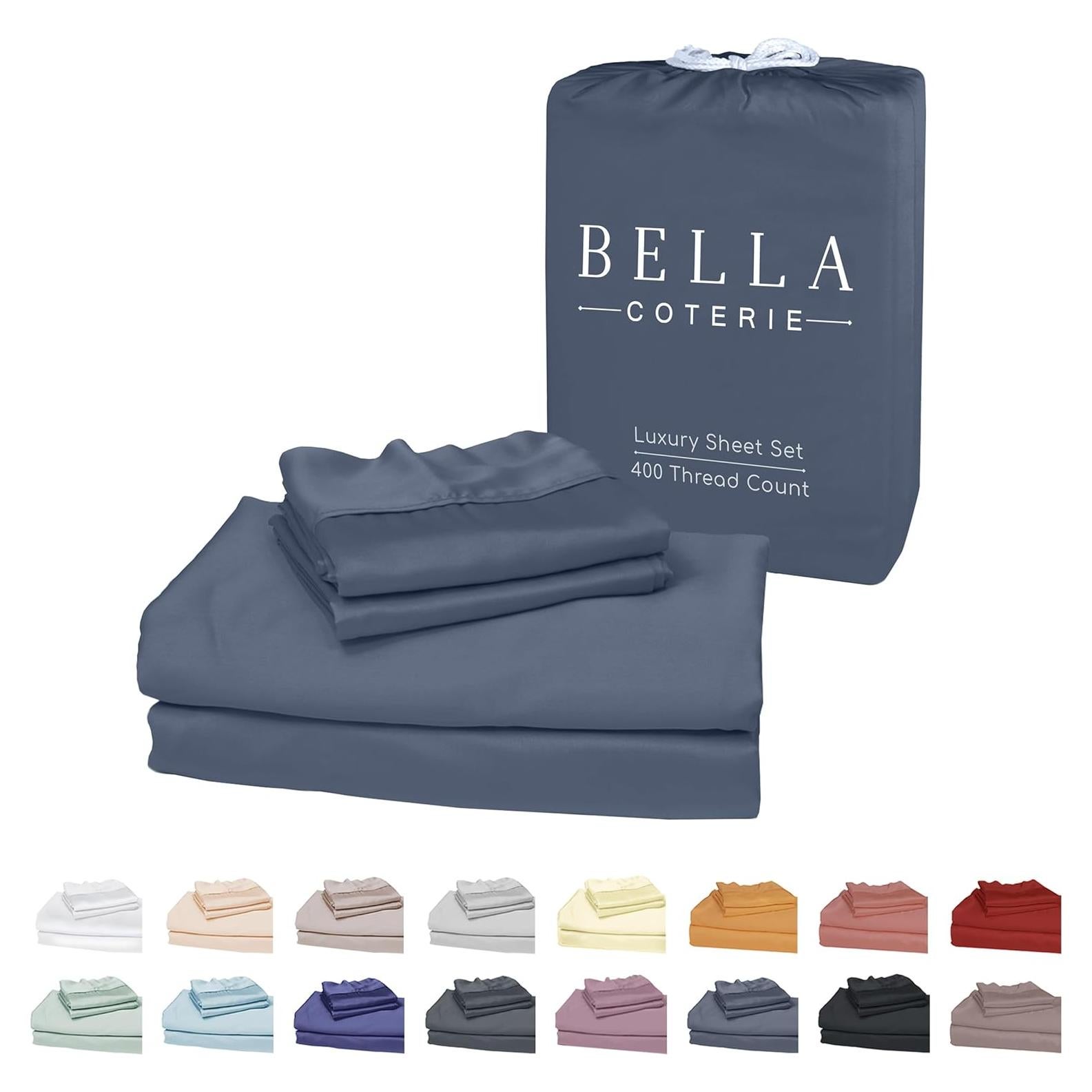 Juego de Sábanas de Viscosa de Bambú Bella Coterie Queen 400 Hilos