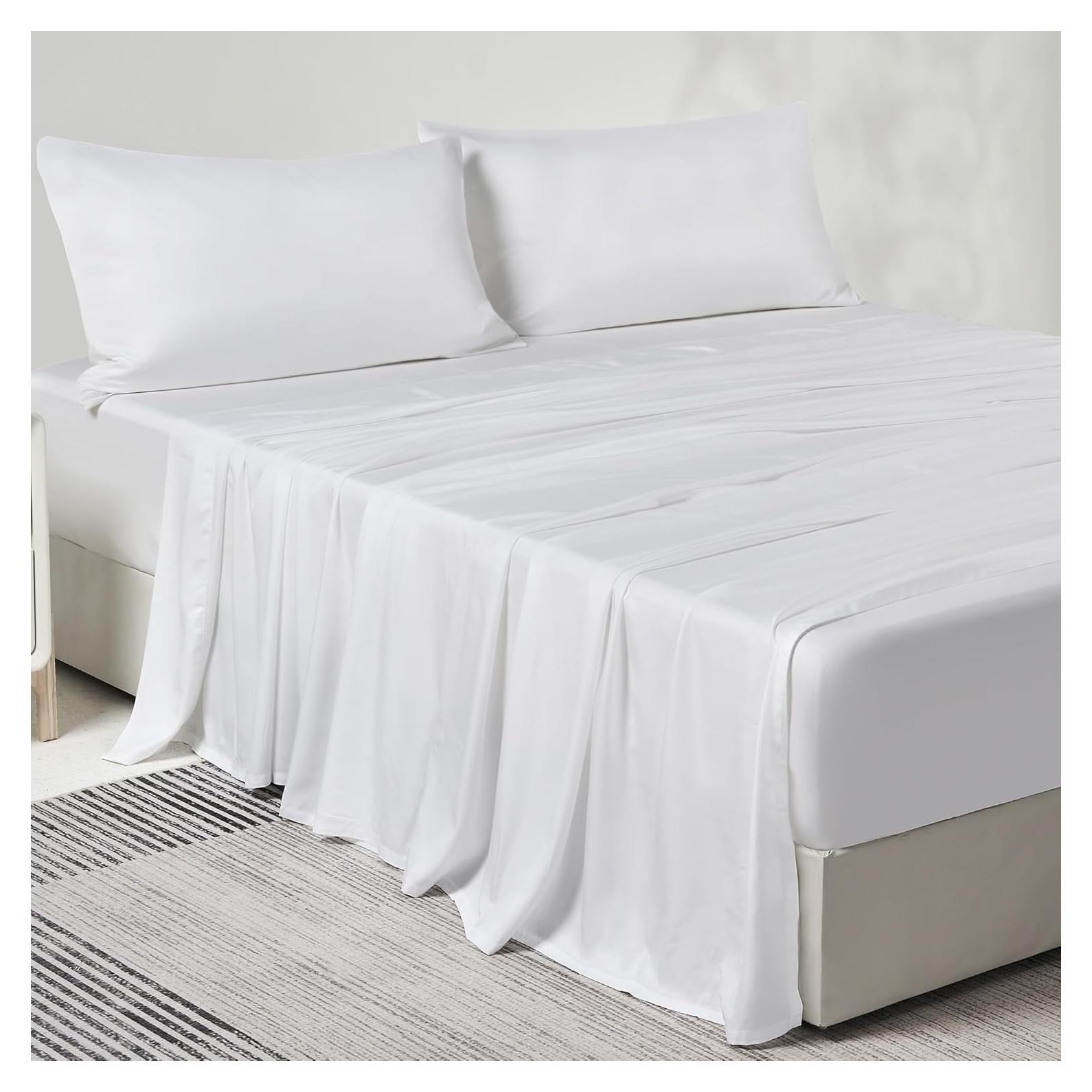 Juego de Sábanas Queen JELLYMONI Rayón de Bambú 4 Piezas