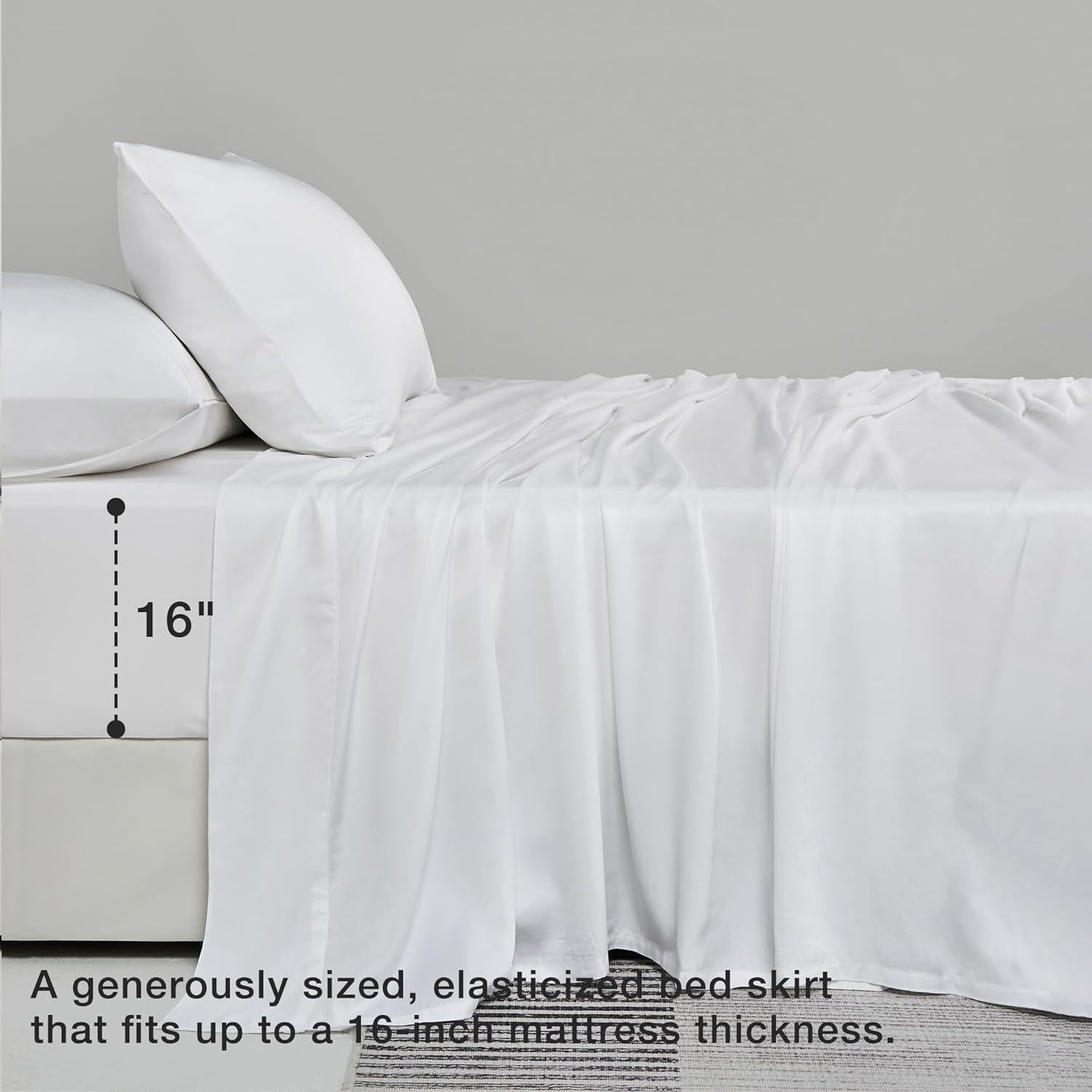 Juego de Sábanas Queen JELLYMONI Rayón de Bambú 4 Piezas