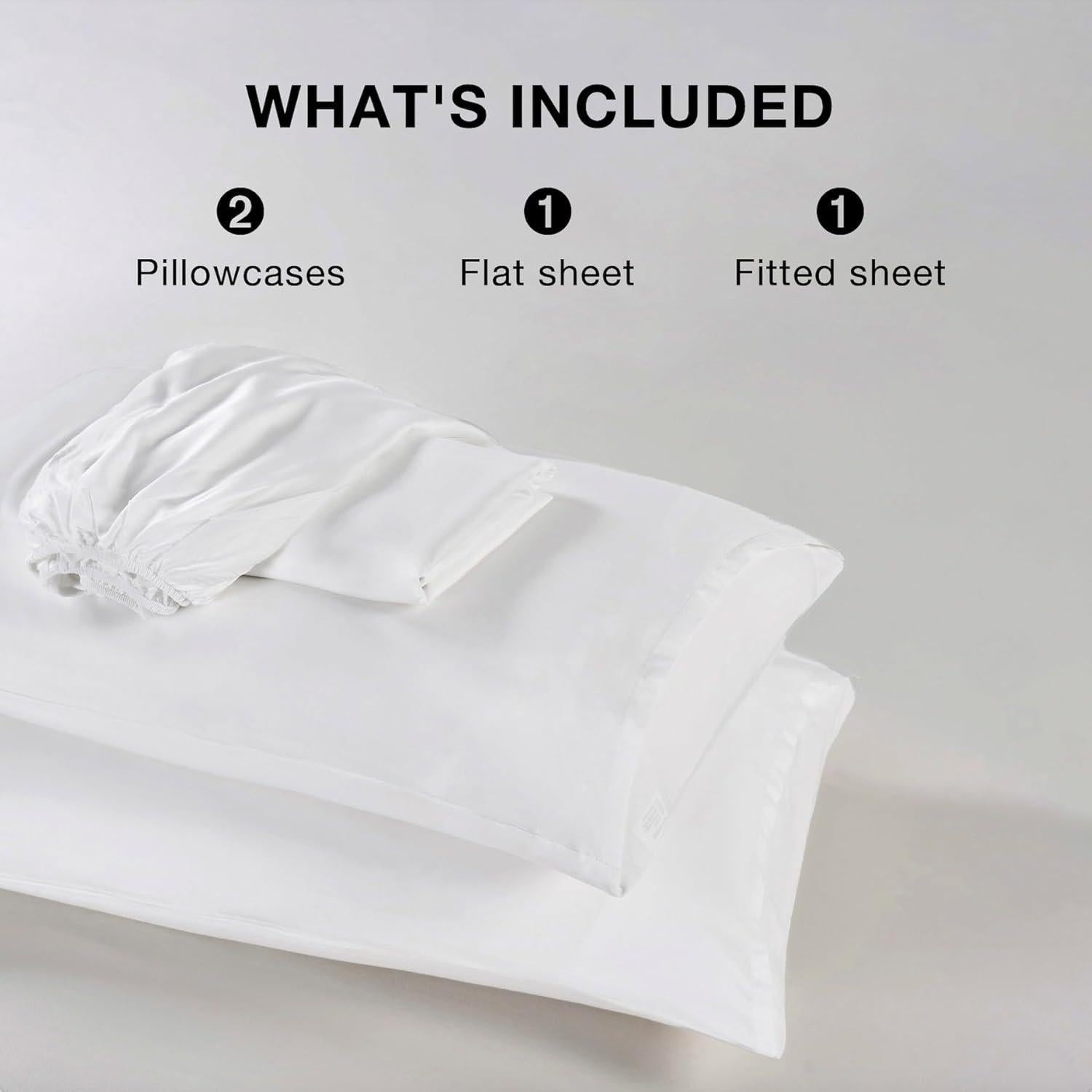 Juego de Sábanas Queen JELLYMONI Rayón de Bambú 4 Piezas