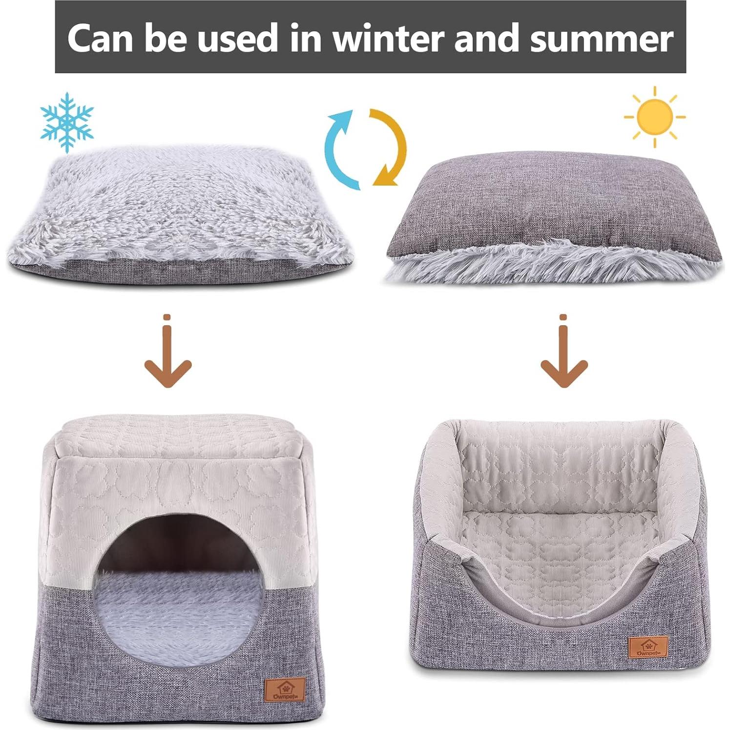 Cama para Gatos Ownpets 3 en 1 Plegable Suave Gris