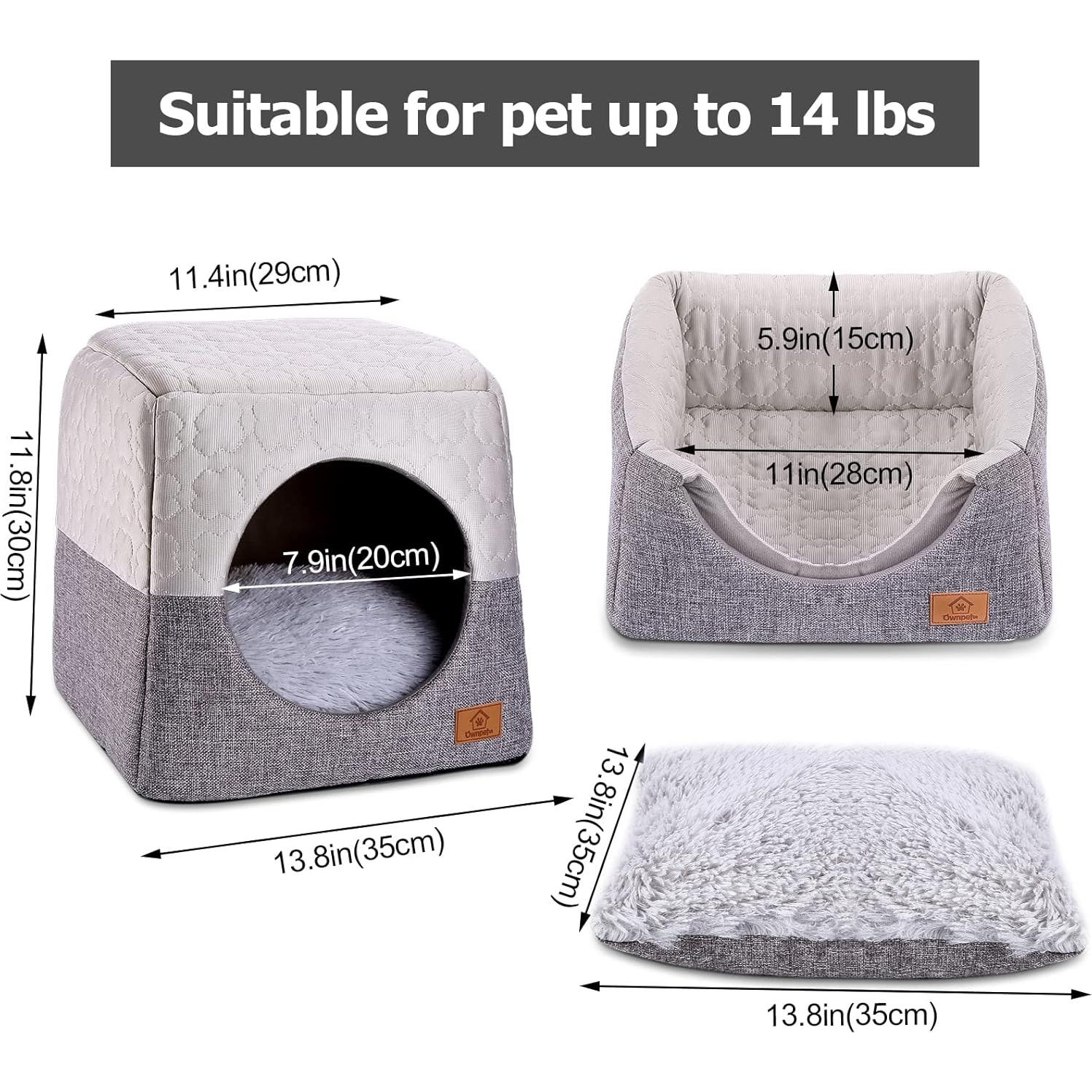 Cama para Gatos Ownpets 3 en 1 Plegable Suave Gris