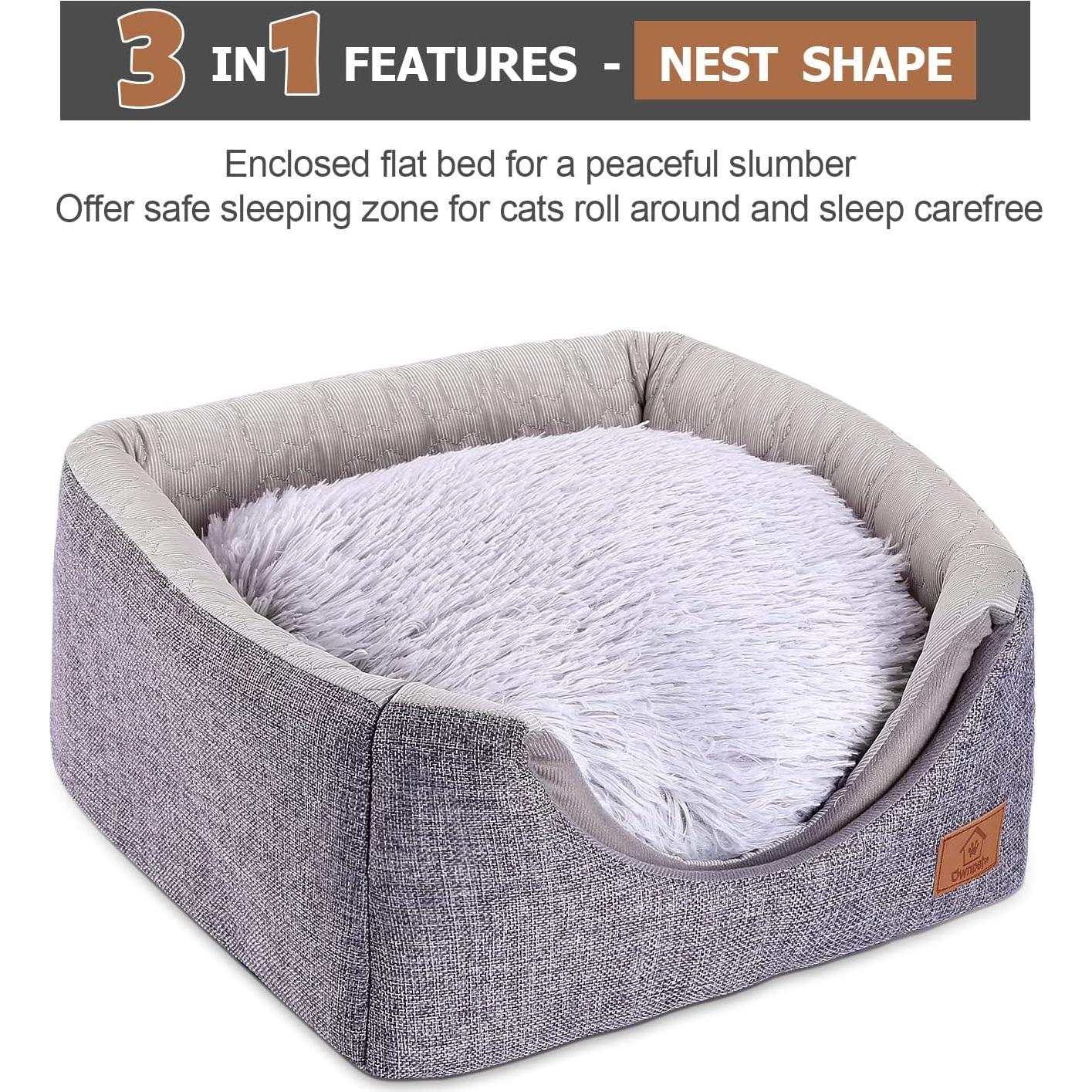 Cama para Gatos Ownpets 3 en 1 Plegable Suave Gris