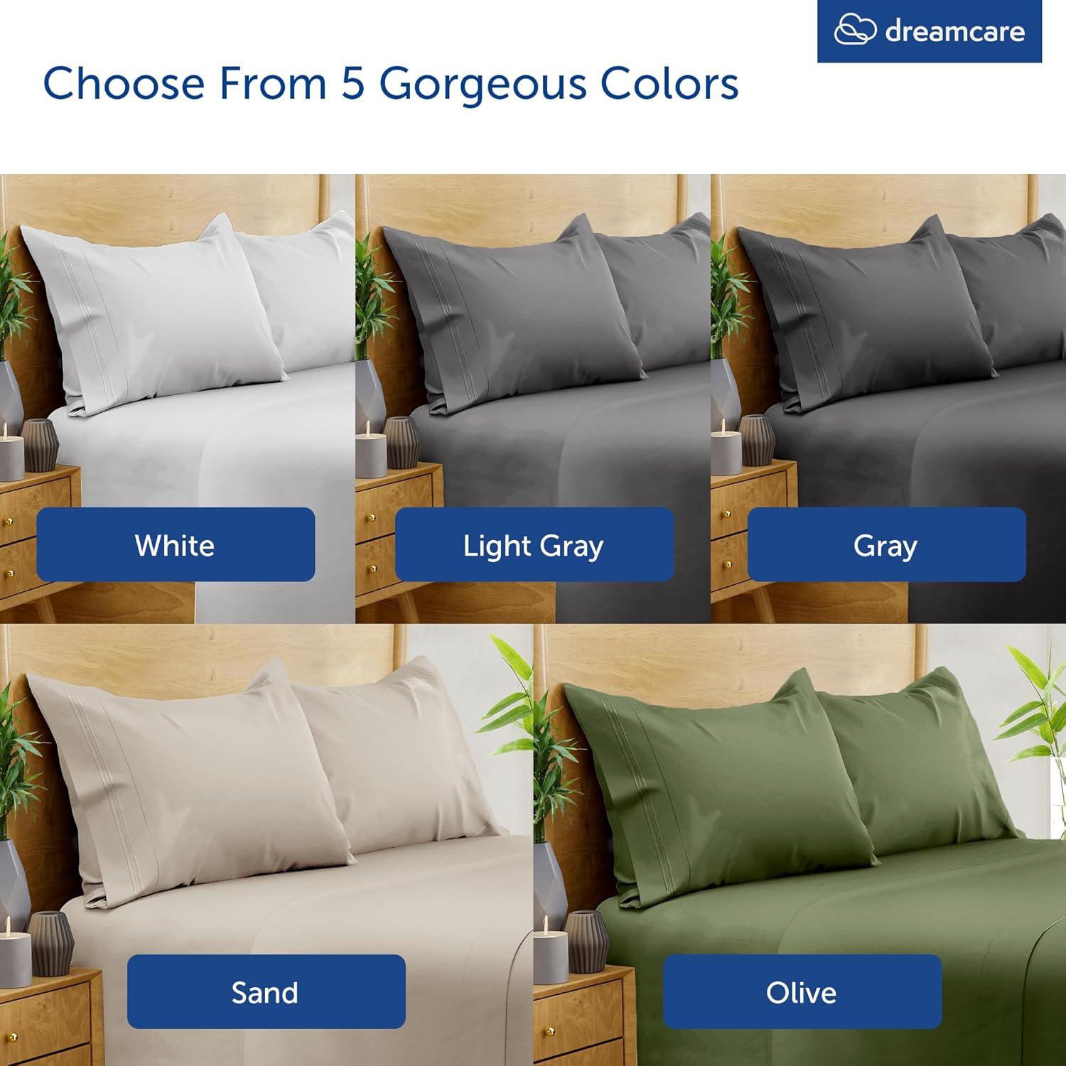 Juego de Sábanas Queen DREAMCARE 100% Viscosa de Bambú 4 Piezas