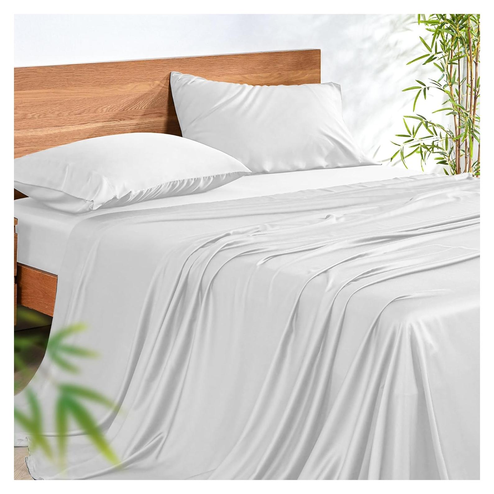 Juego de Sábanas de Bambú Reina NatureField 4 Piezas 100% Rayón