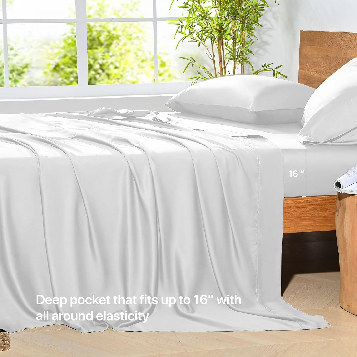 Juego de Sábanas de Bambú Reina NatureField 4 Piezas 100% Rayón