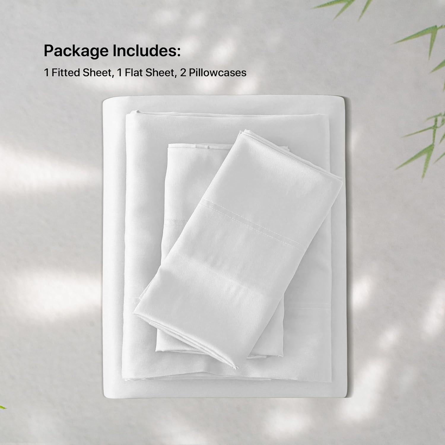 Juego de Sábanas de Bambú Reina NatureField 4 Piezas 100% Rayón