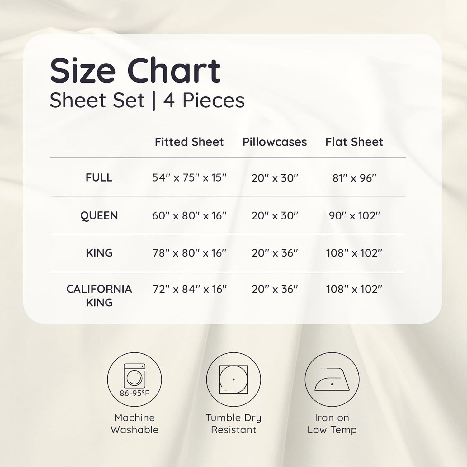 Juego de Sábanas Queen Bambaw 100% Viscosa de Bambú 4 Piezas