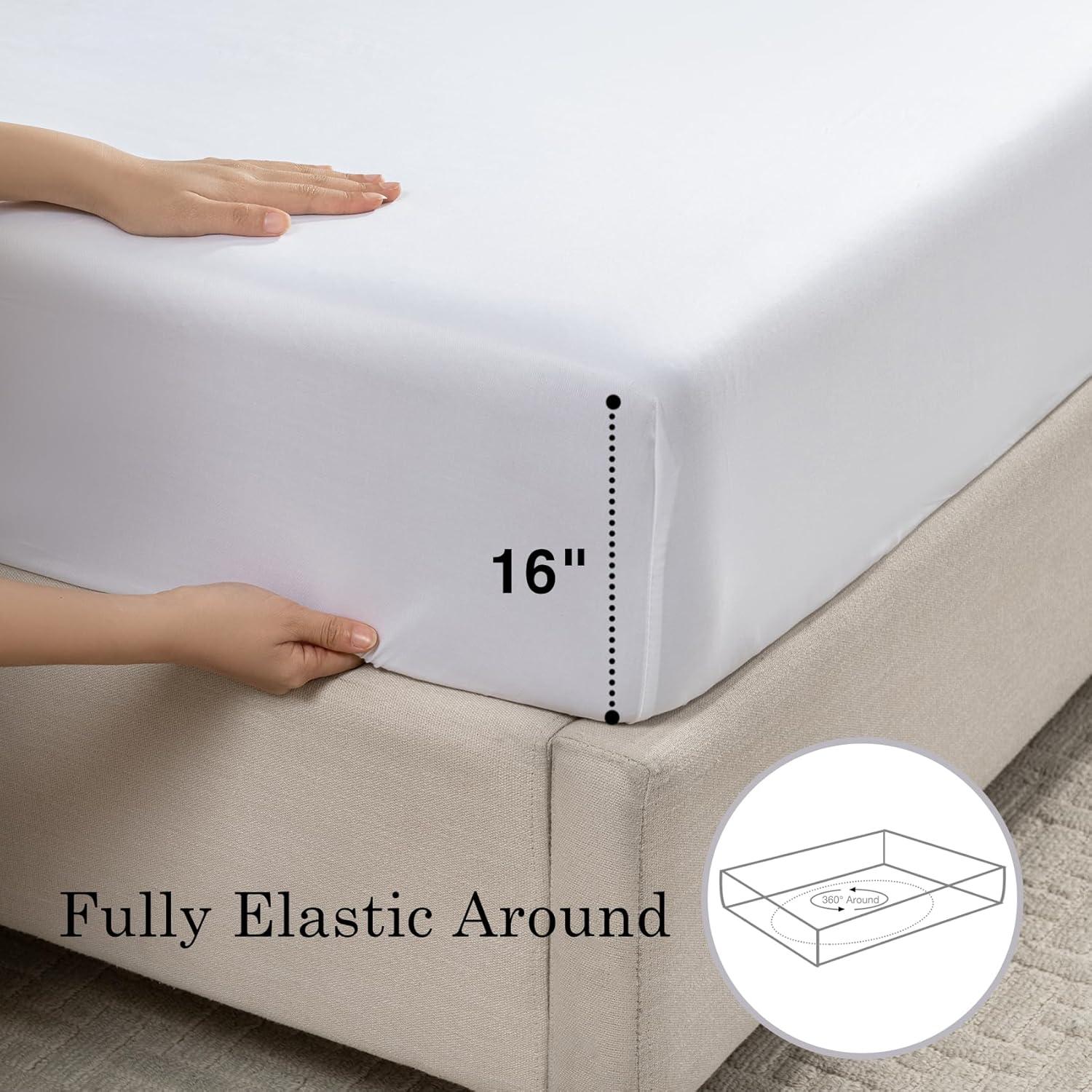 Juego de Sábanas Queen Yibeizi 100% Viscosa de Bambú 4 Piezas