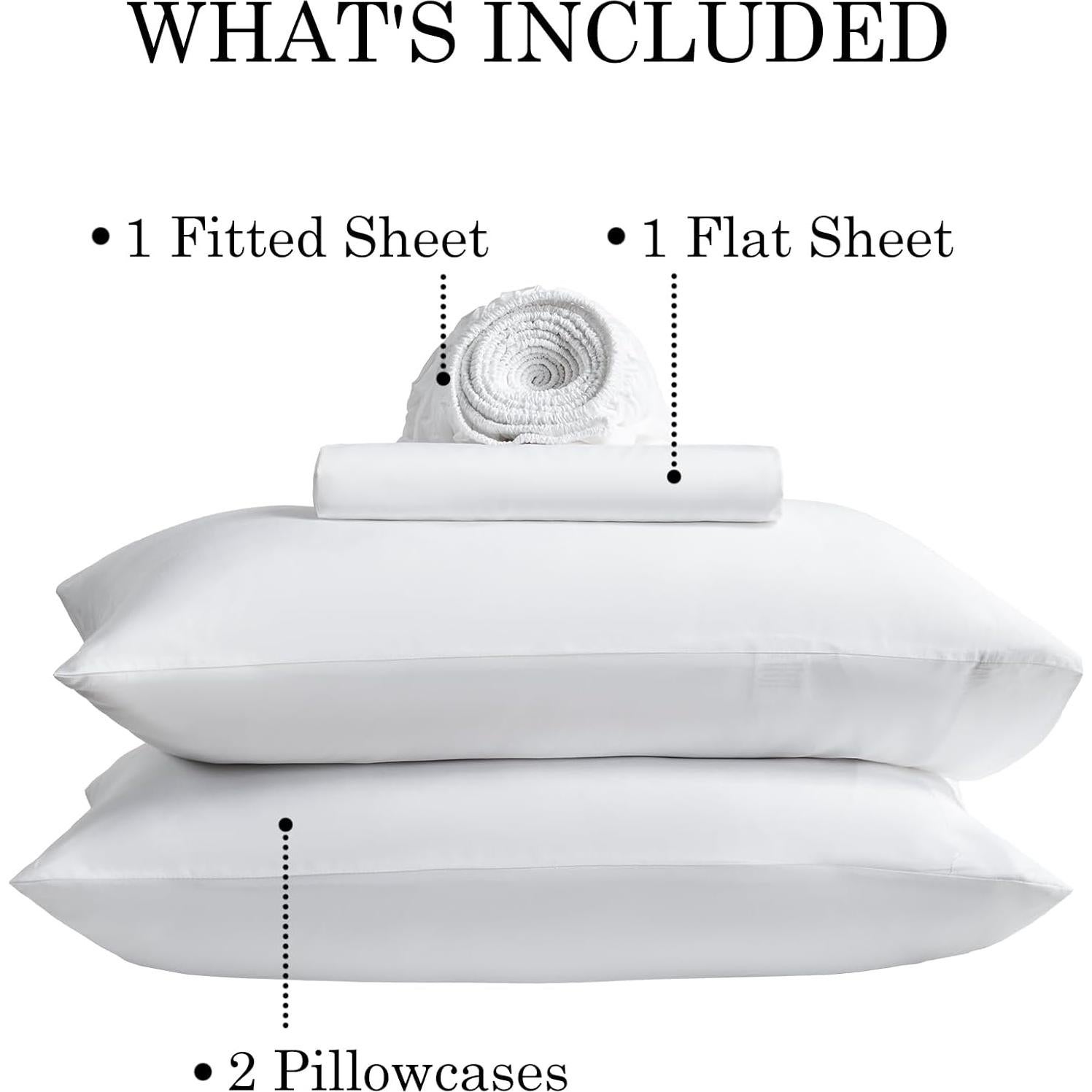 Juego de Sábanas Queen Yibeizi 100% Viscosa de Bambú 4 Piezas