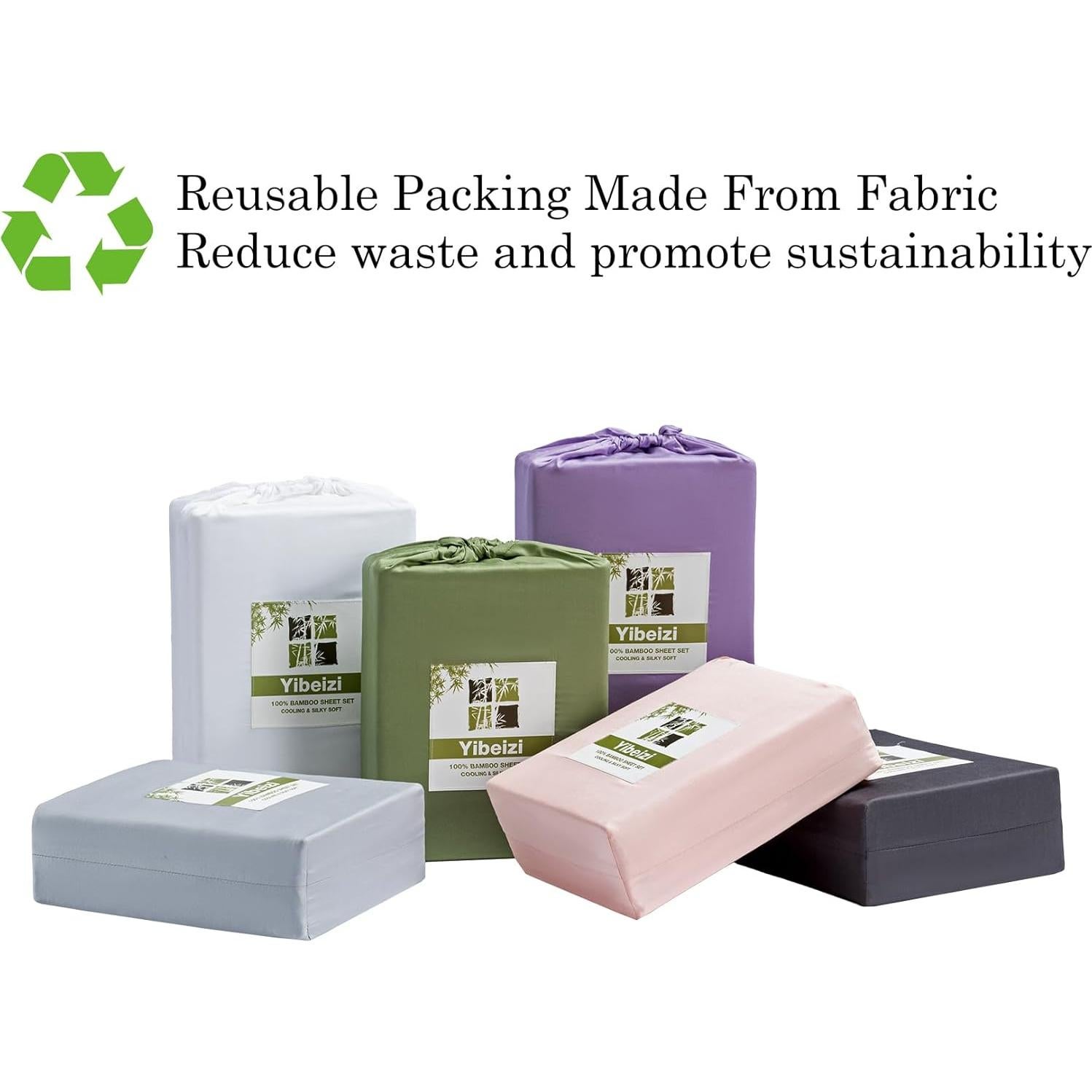 Juego de Sábanas Queen Yibeizi 100% Viscosa de Bambú 4 Piezas