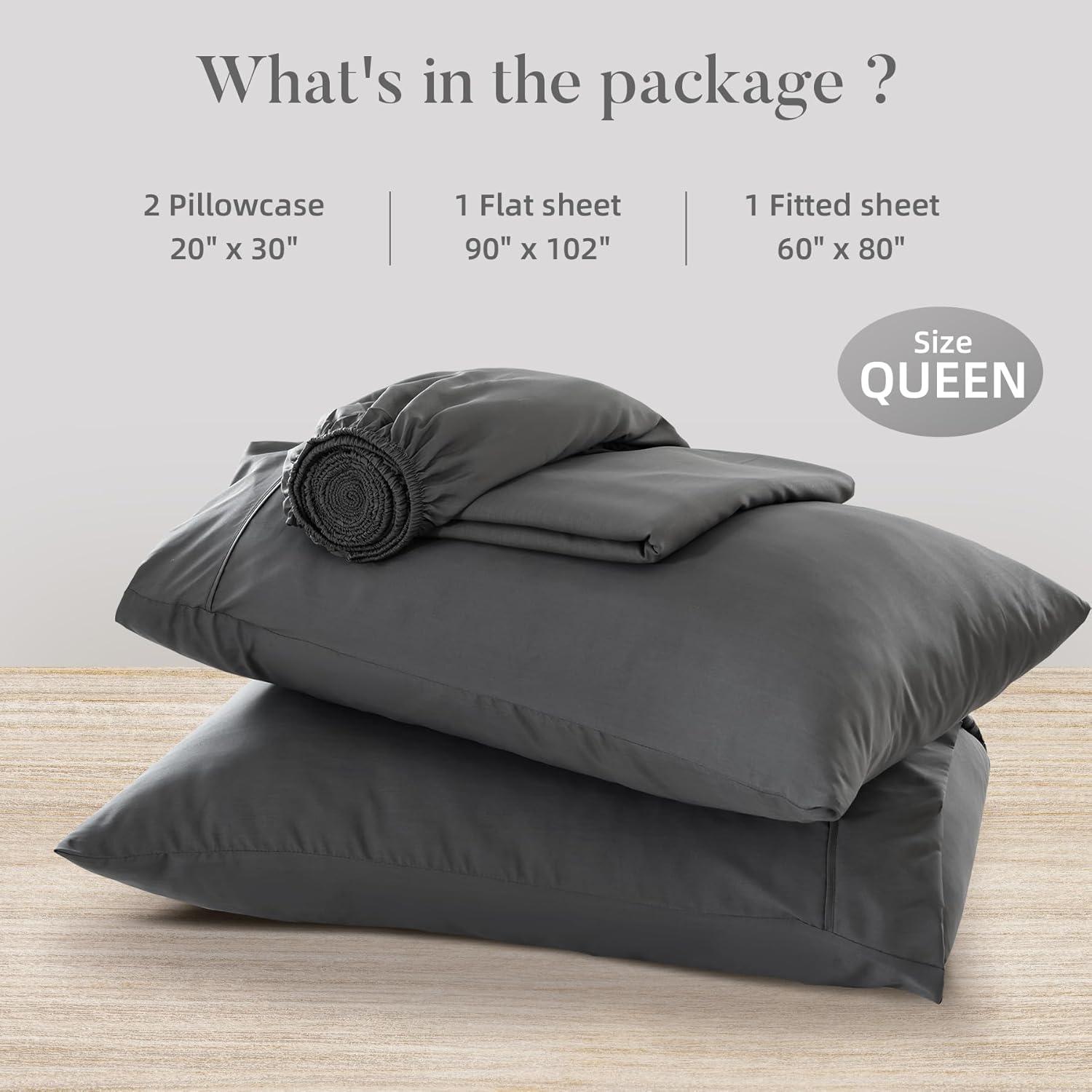 Juego de Sábanas Queen 4 Piezas Whitney Home Textiles Carbón