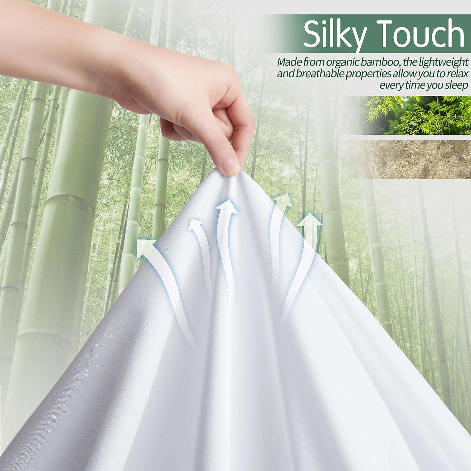 Juego de Sábanas Queen Manyshofu 70% Rayón Bambú 6 Piezas