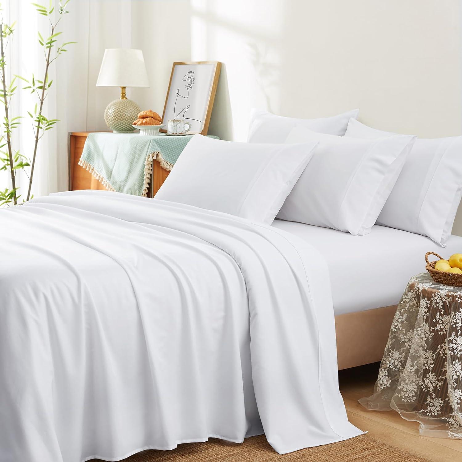 Juego de Sábanas Queen Manyshofu 70% Rayón Bambú 6 Piezas