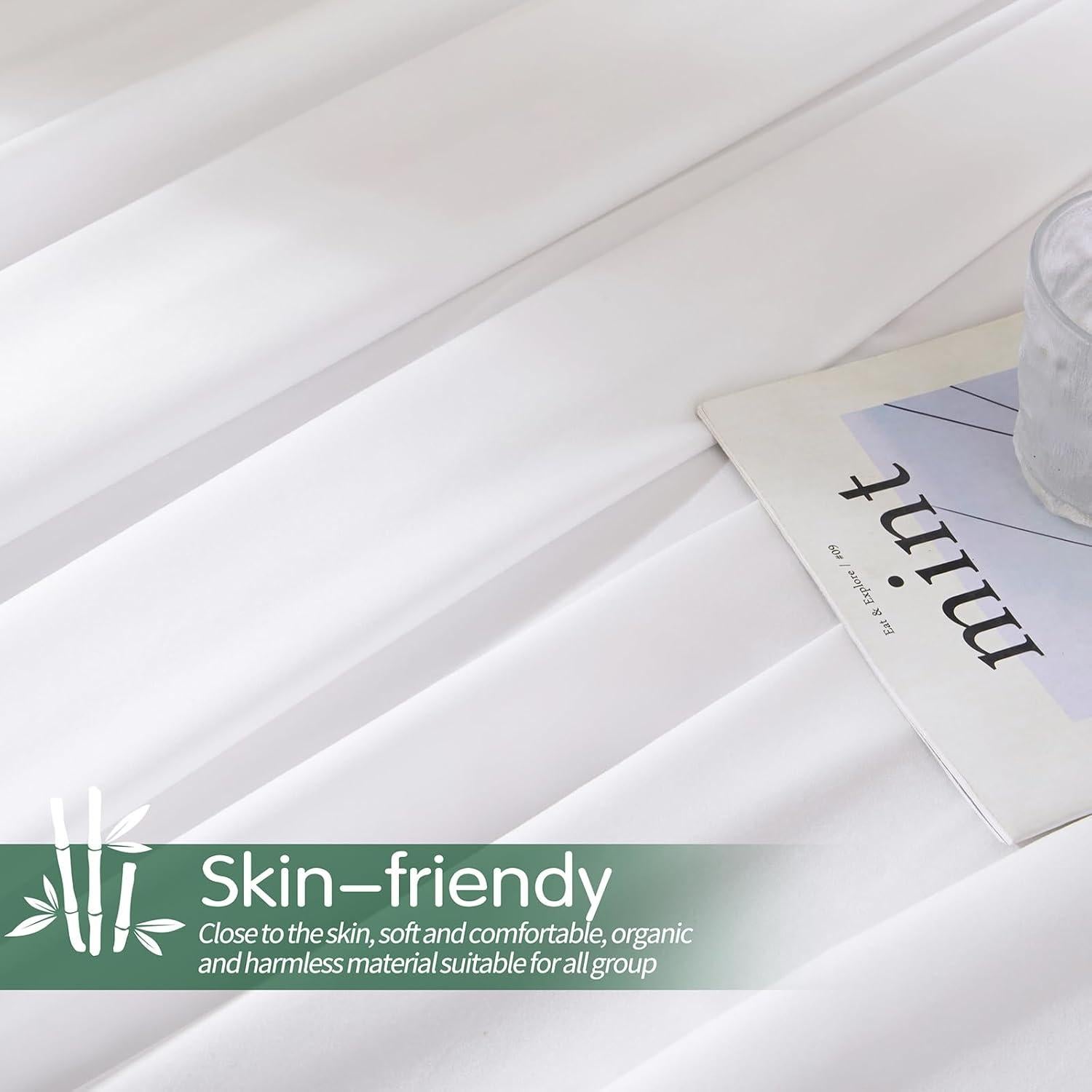 Juego de Sábanas Queen Manyshofu 70% Rayón Bambú 6 Piezas