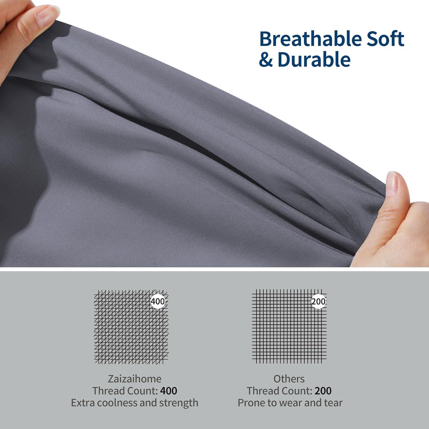 Sábana Ajustable Queen Zaizaihome Viscosa de Bambú 400 Hilos