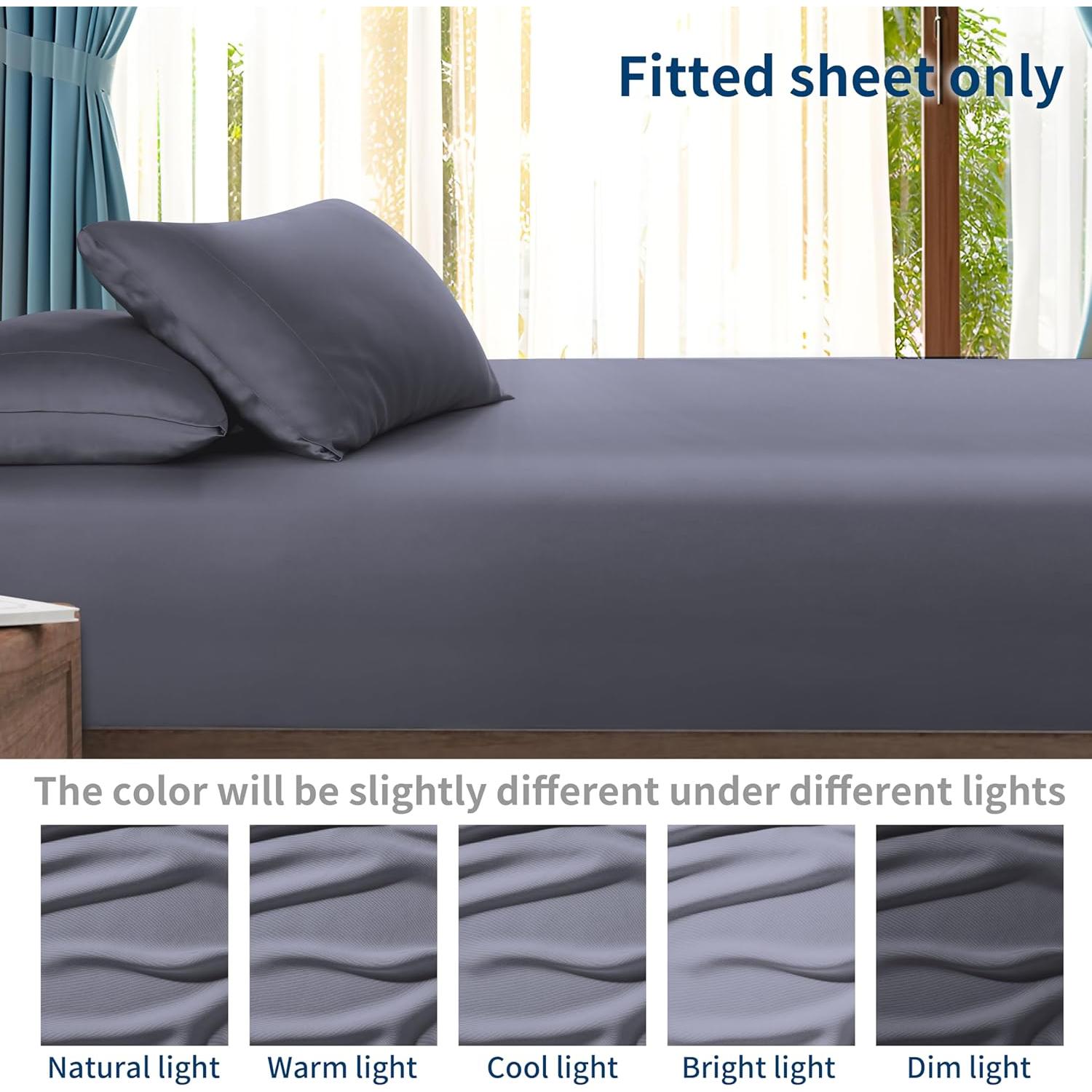 Sábana Ajustable Queen Zaizaihome Viscosa de Bambú 400 Hilos