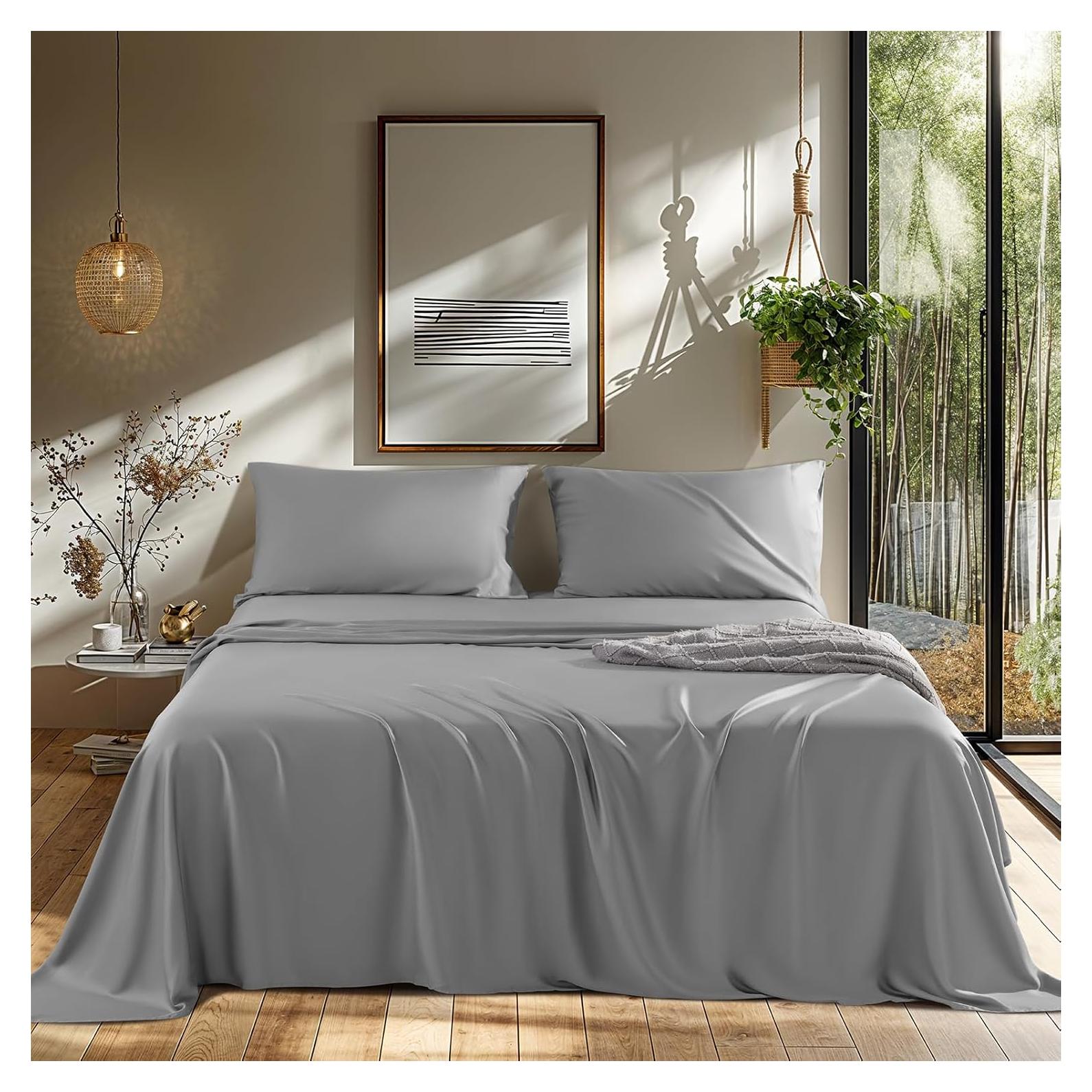 Juego de Sábanas Queen LBRO2M 100% Viscosa Bambú 4 Piezas