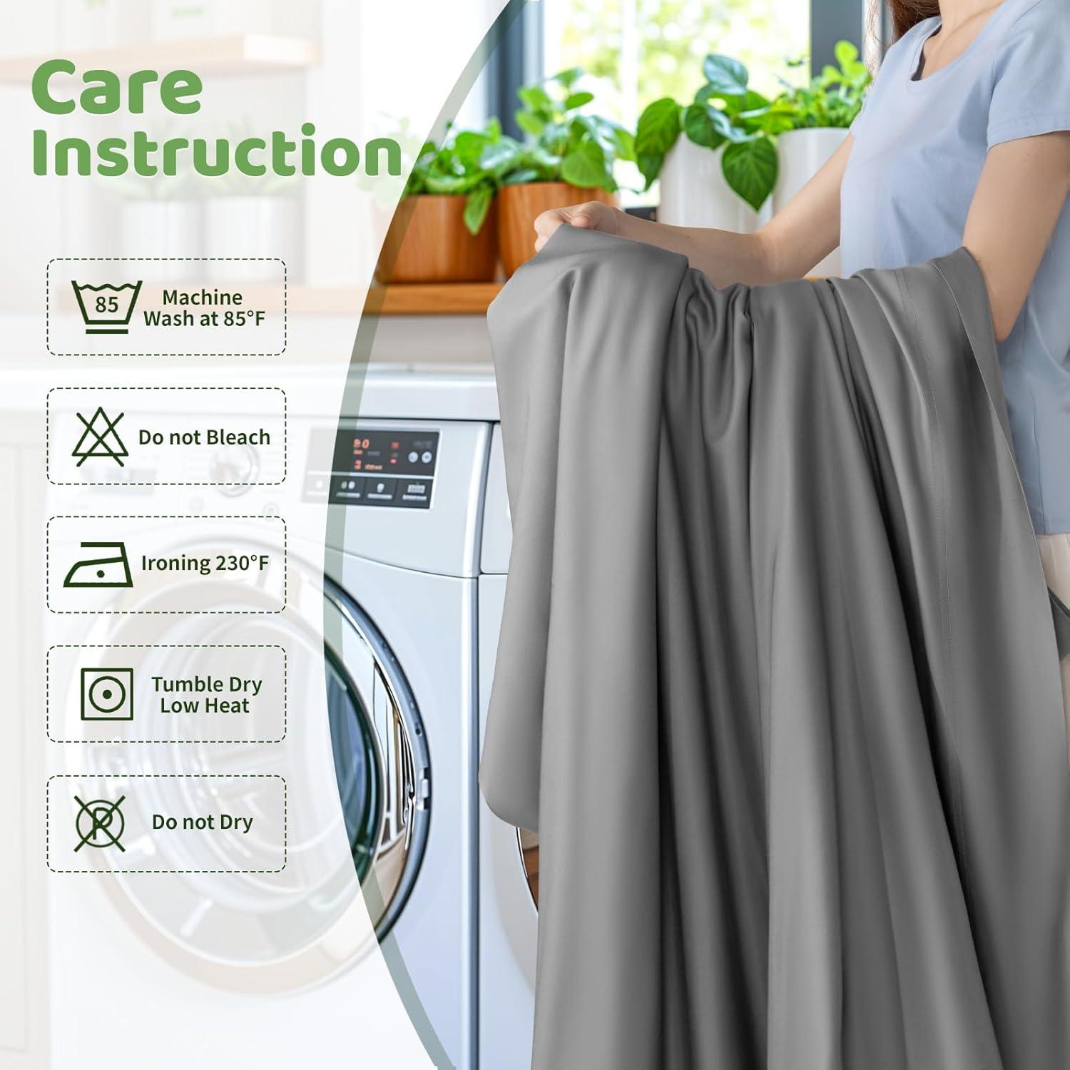 Juego de Sábanas Queen LBRO2M 100% Viscosa Bambú 4 Piezas