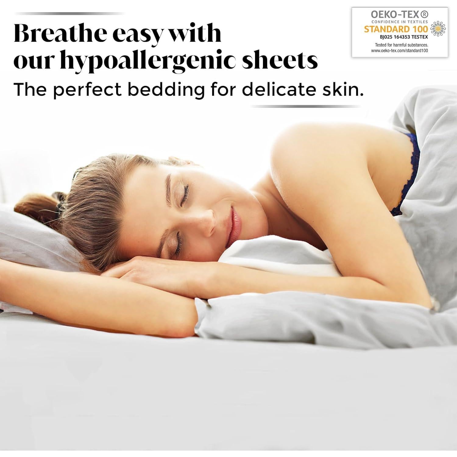 Juego de Sábanas Queen Luxury Bamboo Market 100% Viscosa Gris