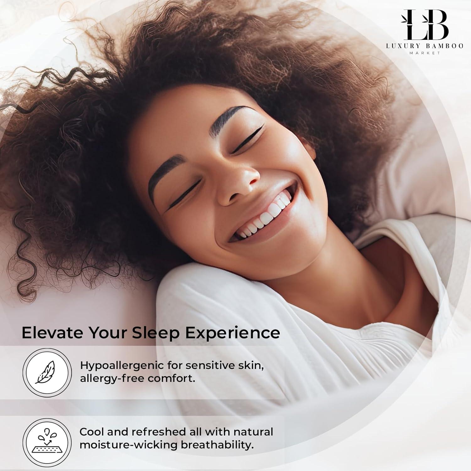 Juego de Sábanas Queen Luxury Bamboo Market 100% Viscosa Gris