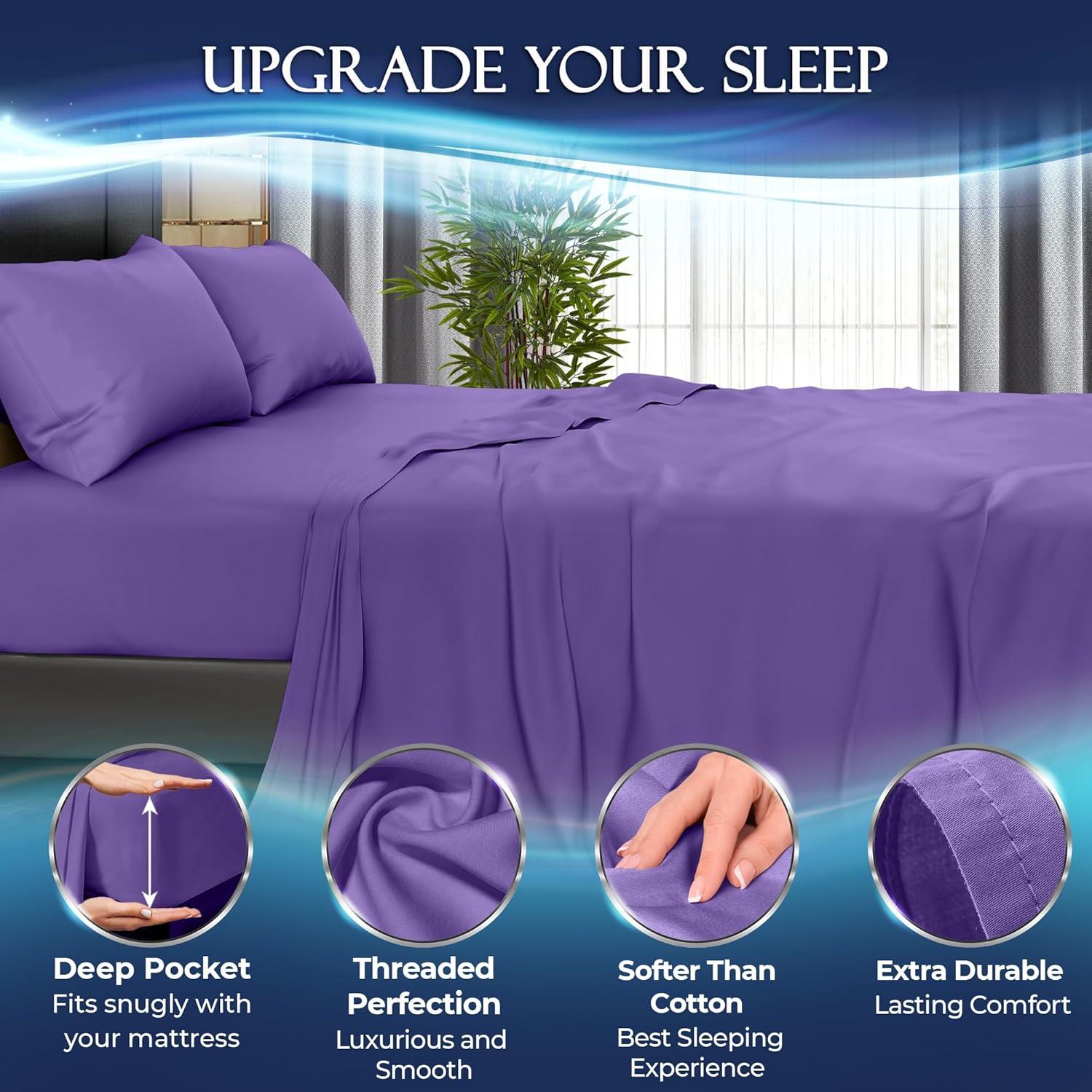 Juego de Sábanas Refrigerantes DECOLURE Queen 4 Piezas - Microfibra de Viscosa de Bambú