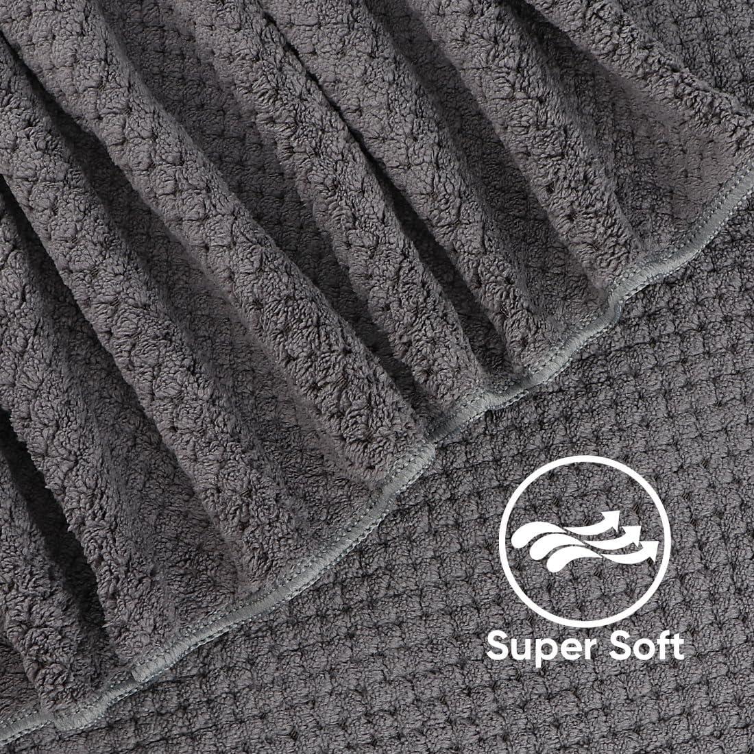 Juego de 4 Toallas de Baño HOMEXCEL Microfibra 76x152 cm Gris