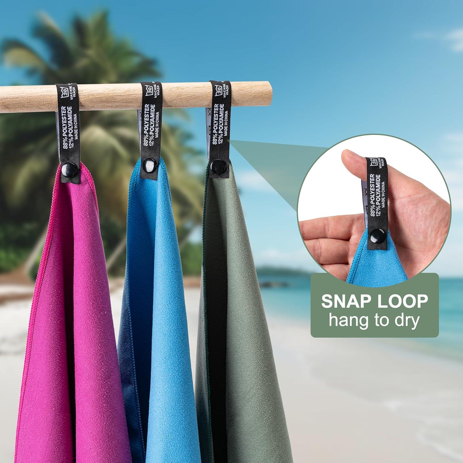 Toalla de Microfibra Aegero 2 Piezas Secado Rápido Verde Militar