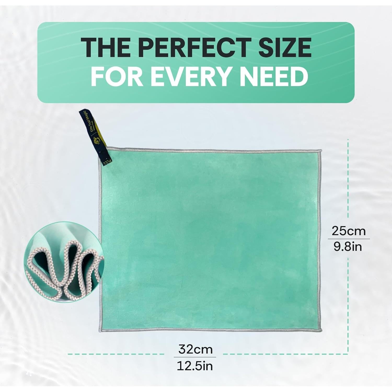 Toalla de Microfibra Compacta Genérica 25x32 cm Secado Rápido