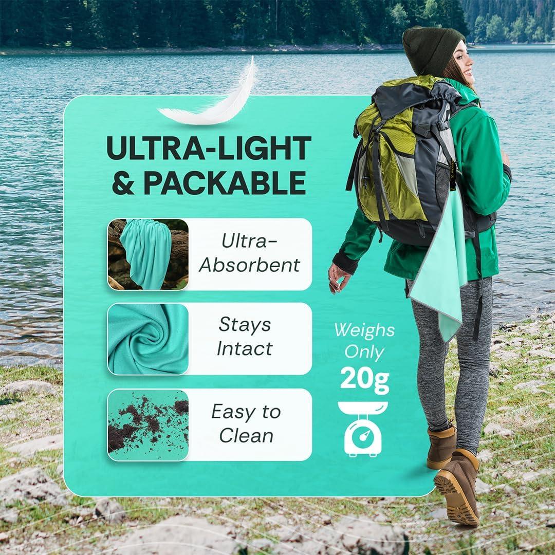 Toalla de Microfibra Compacta Genérica 25x32 cm Secado Rápido