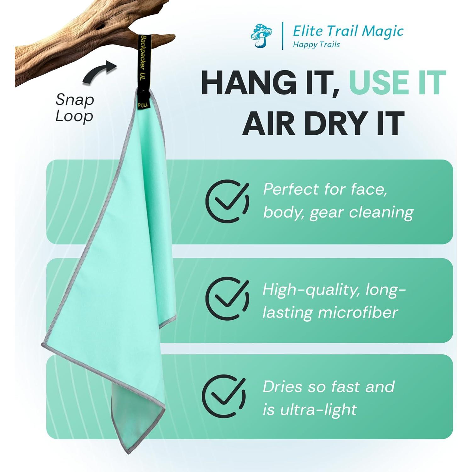 Toalla de Microfibra Compacta Genérica 25x32 cm Secado Rápido