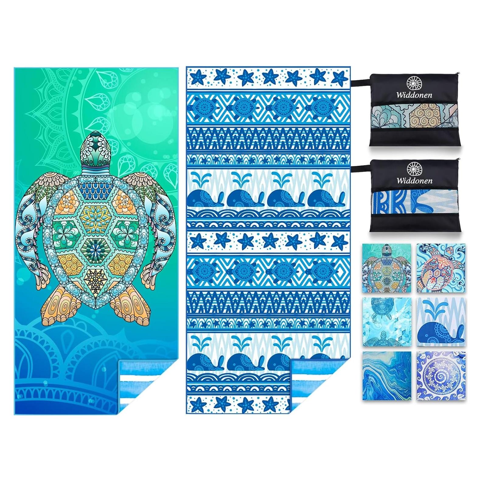 Toallas de Playa Microfibra Widdonen 2 Paquete 81x180 cm