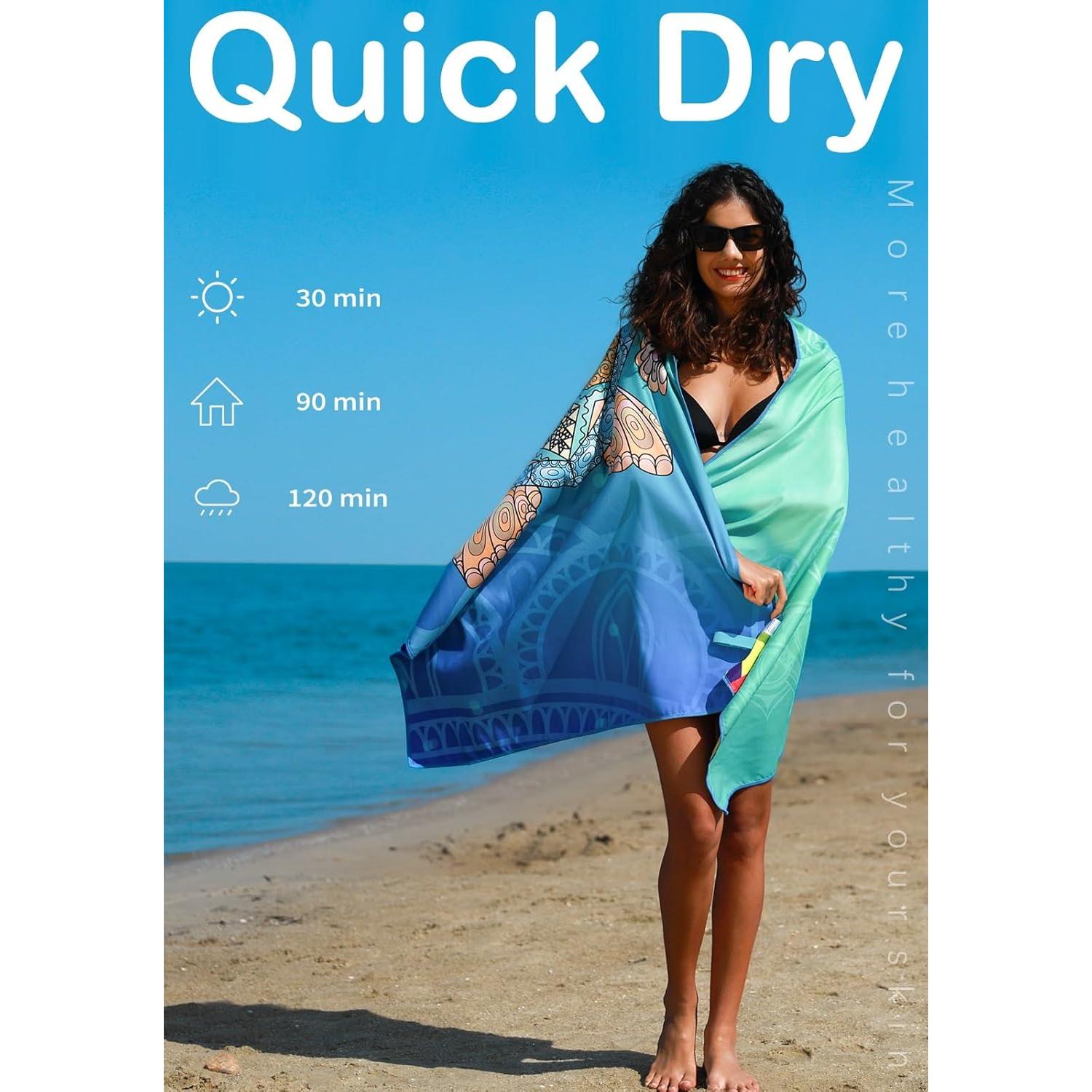 Toallas de Playa Microfibra Widdonen 2 Paquete 81x180 cm