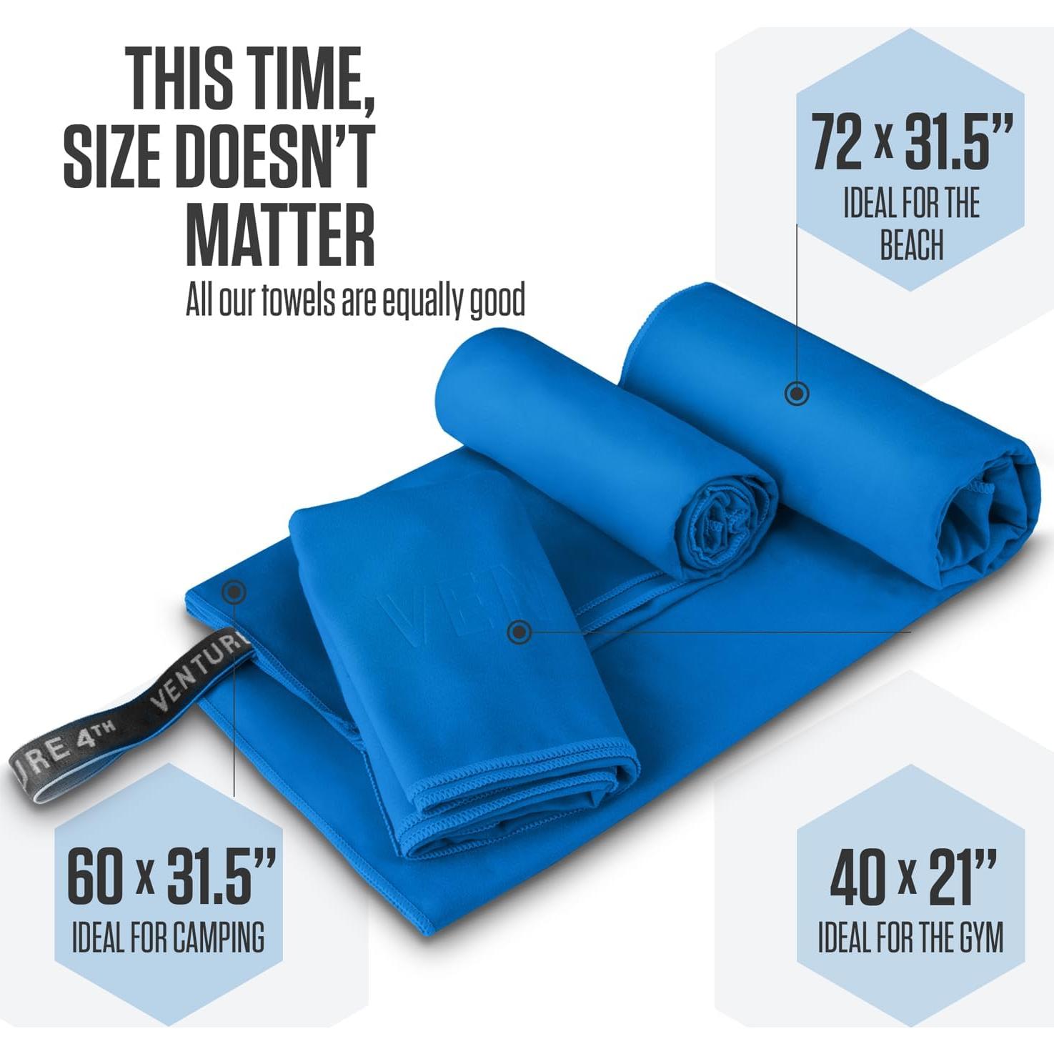 Toallas de Secado Rápido VENTURE 4TH - Paquete de 4 Medianas