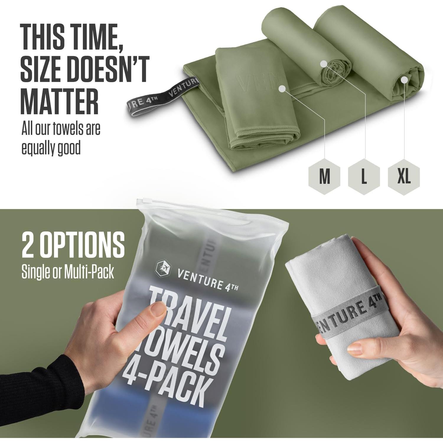 Toallas de Secado Rápido VENTURE 4TH - Paquete de 4 Medianas