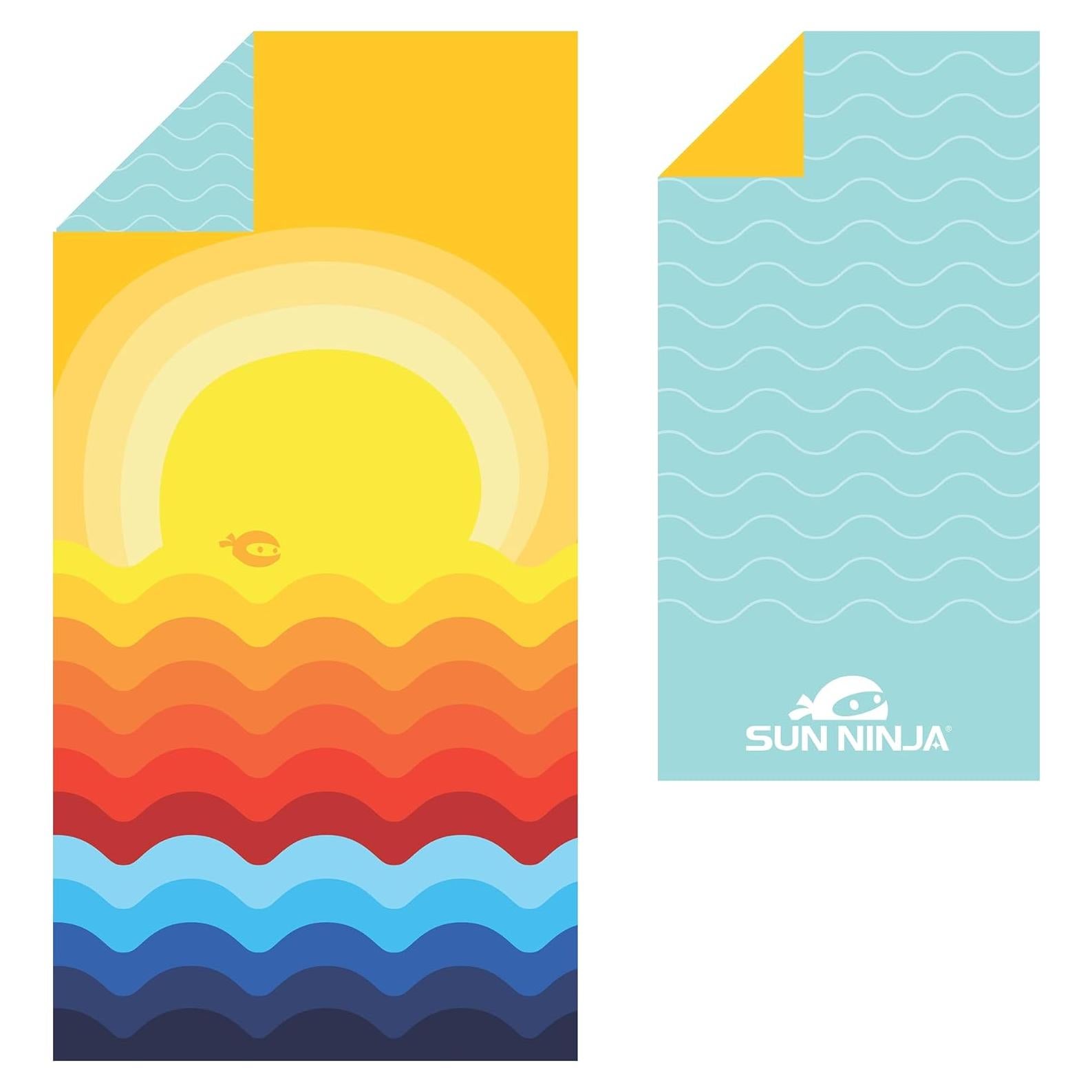 Toalla de Playa Microfibra Sun Ninja 160x81 cm Secado Rápido