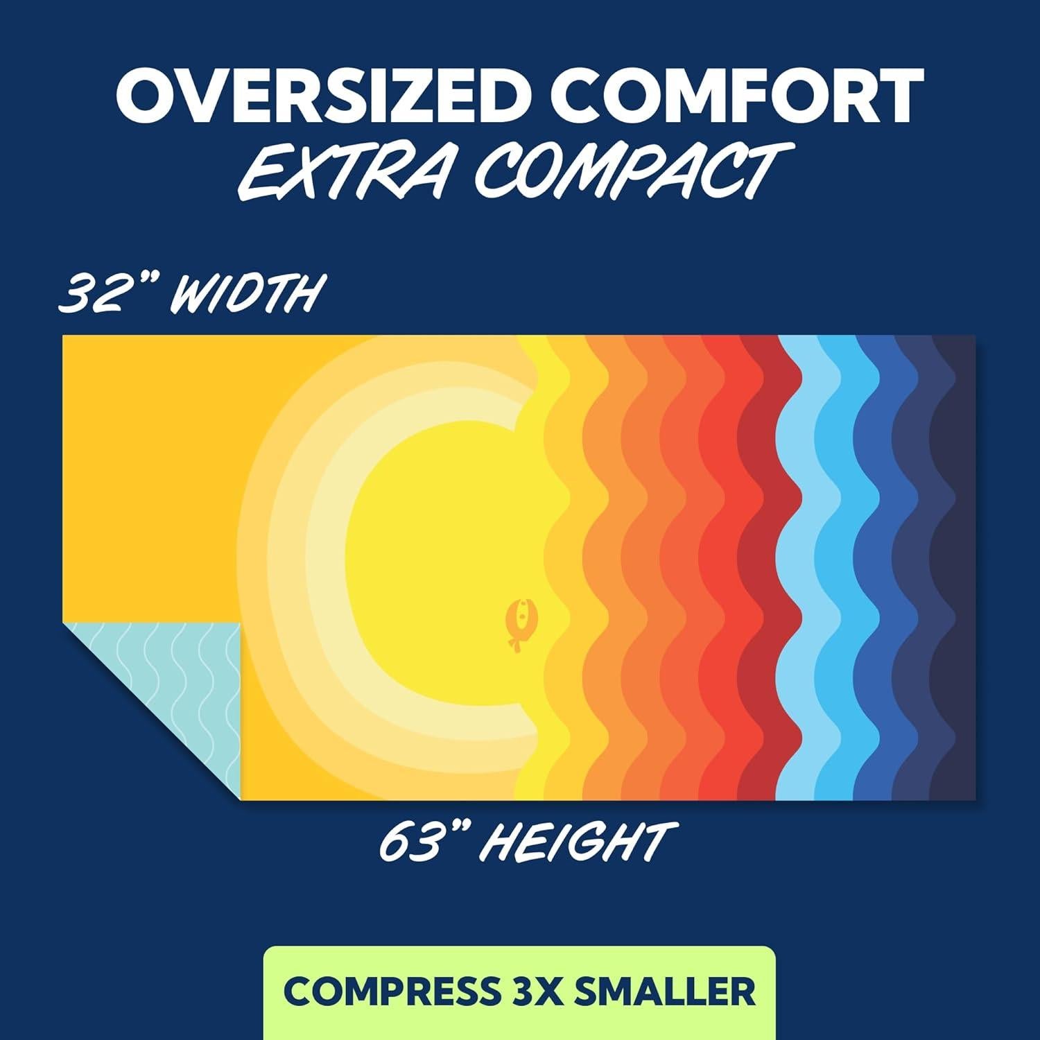 Toalla de Playa Microfibra Sun Ninja 160x81 cm Secado Rápido