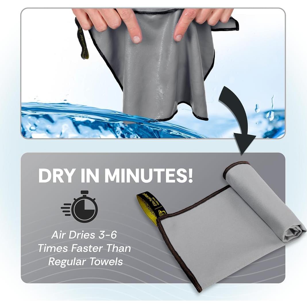 Toalla de Microfibra Elite Trail Magic BPUL Gris Pequeña 32x25cm