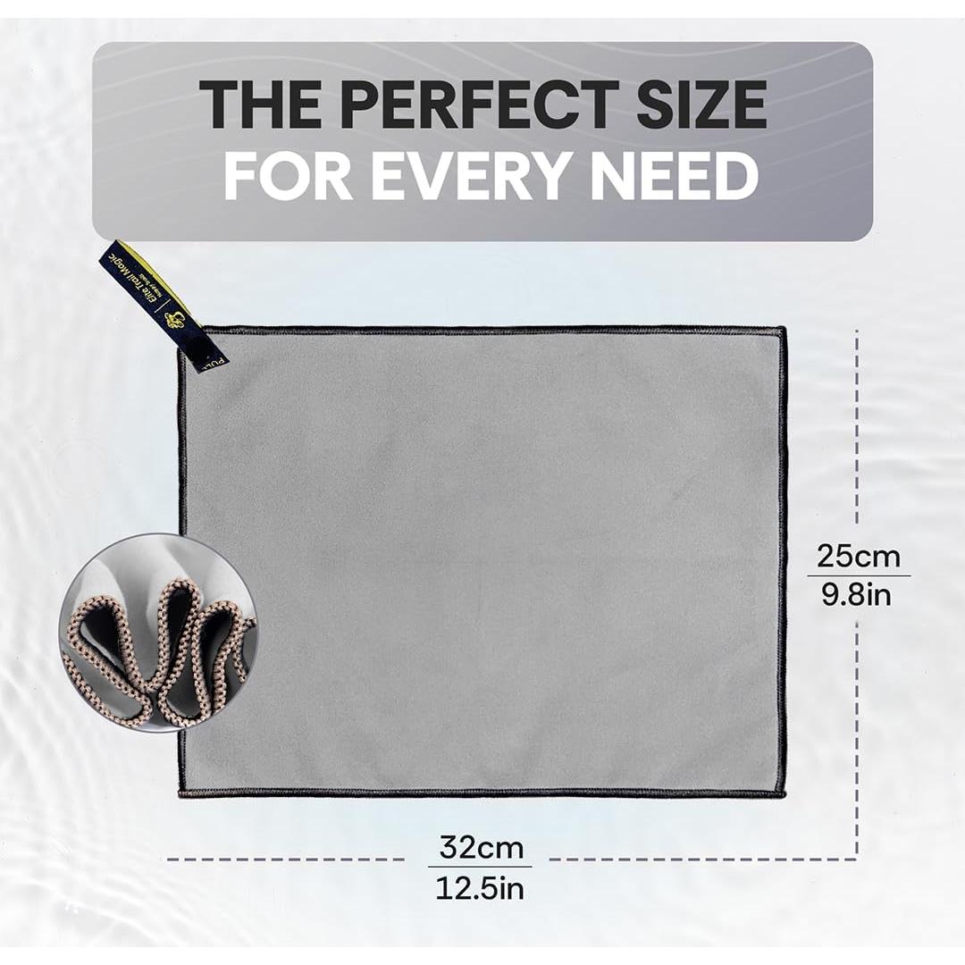 Toalla de Microfibra Elite Trail Magic BPUL Gris Pequeña 32x25cm