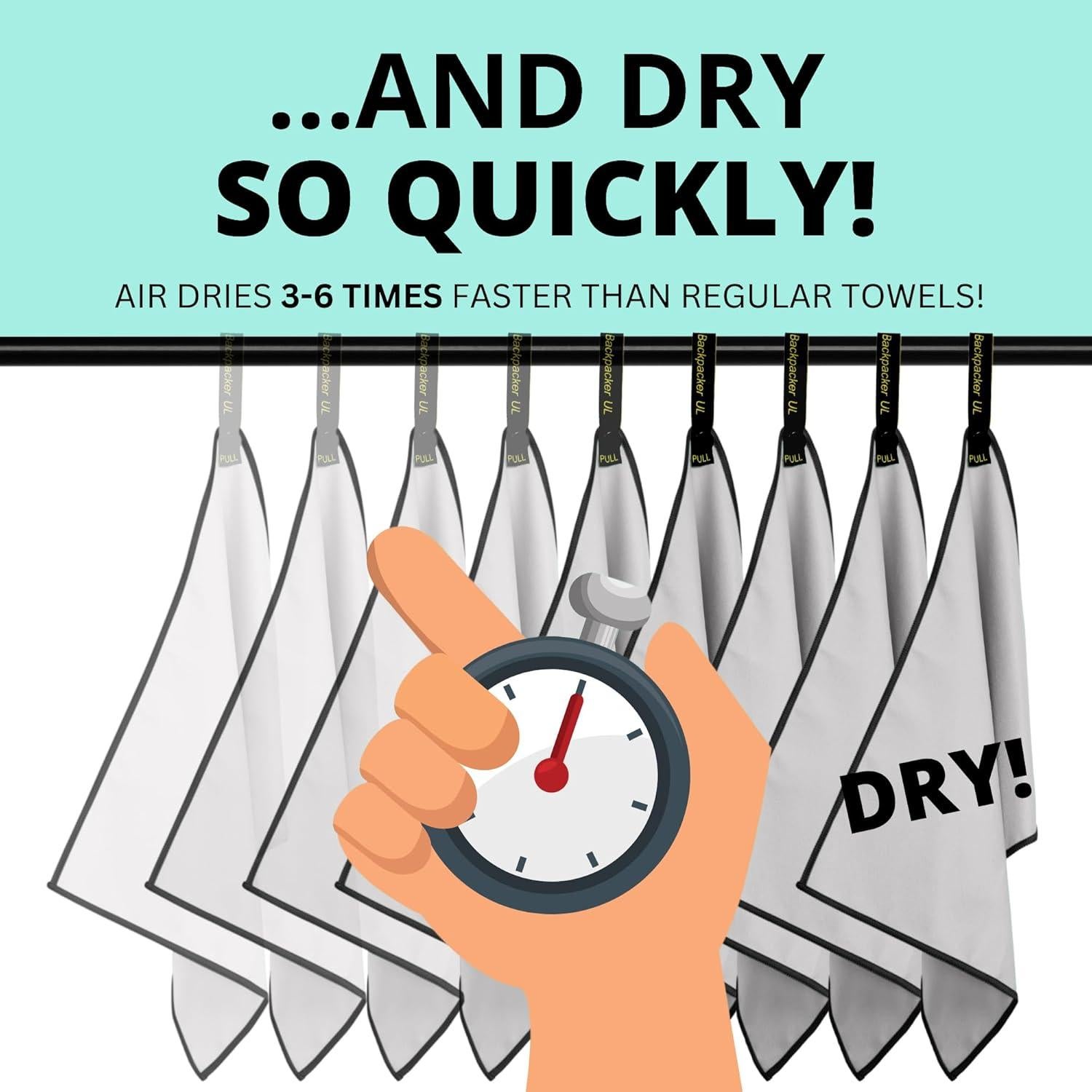 Toalla de Microfibra Elite Trail Magic BPUL Gris Pequeña 32x25cm