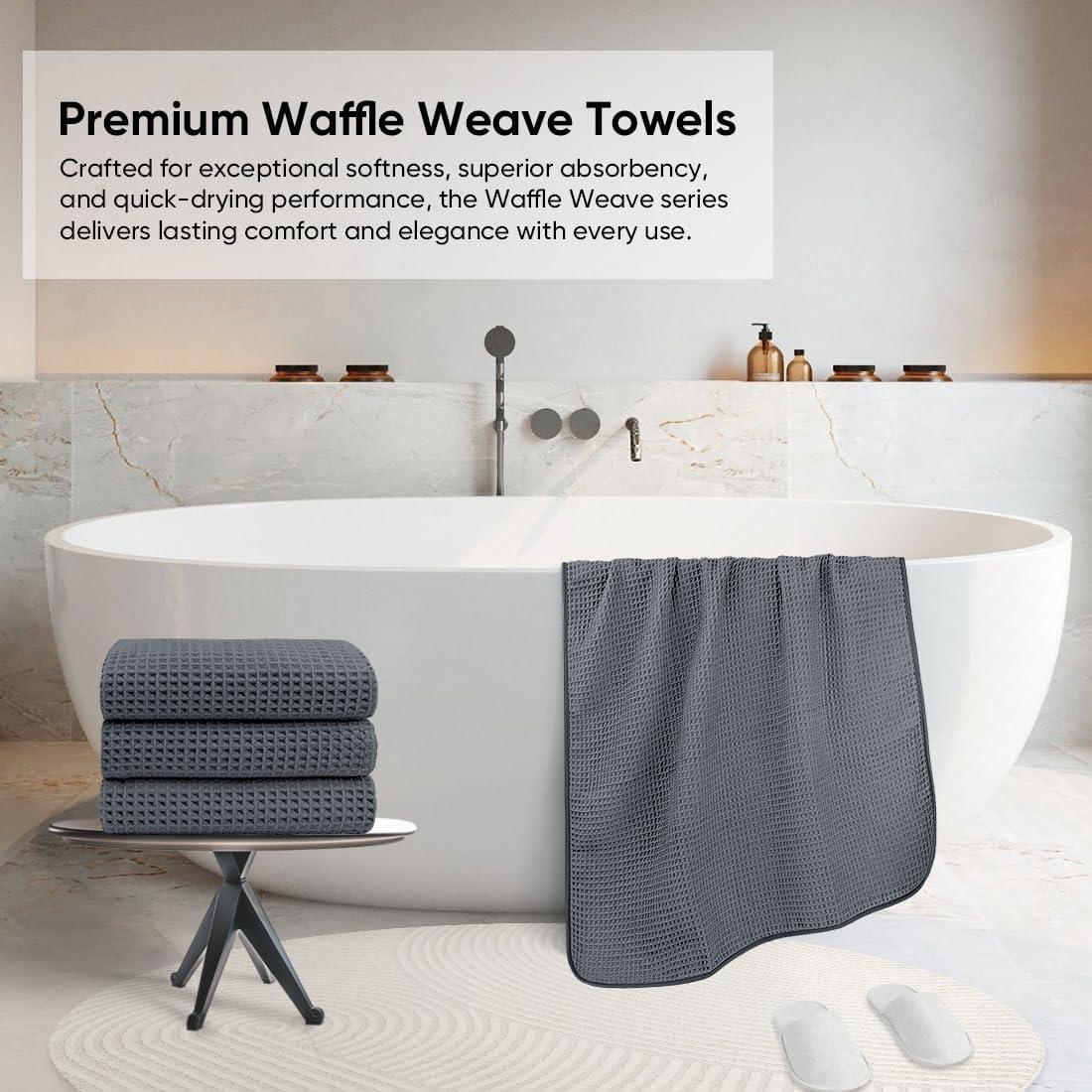 Juego de Toallas de Baño HOMEXCEL 4 Piezas Microfibra Gris 68x137 cm