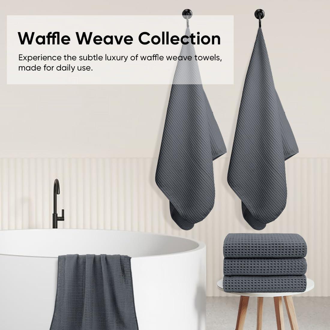 Juego de Toallas de Baño HOMEXCEL 4 Piezas Microfibra Gris 68x137 cm