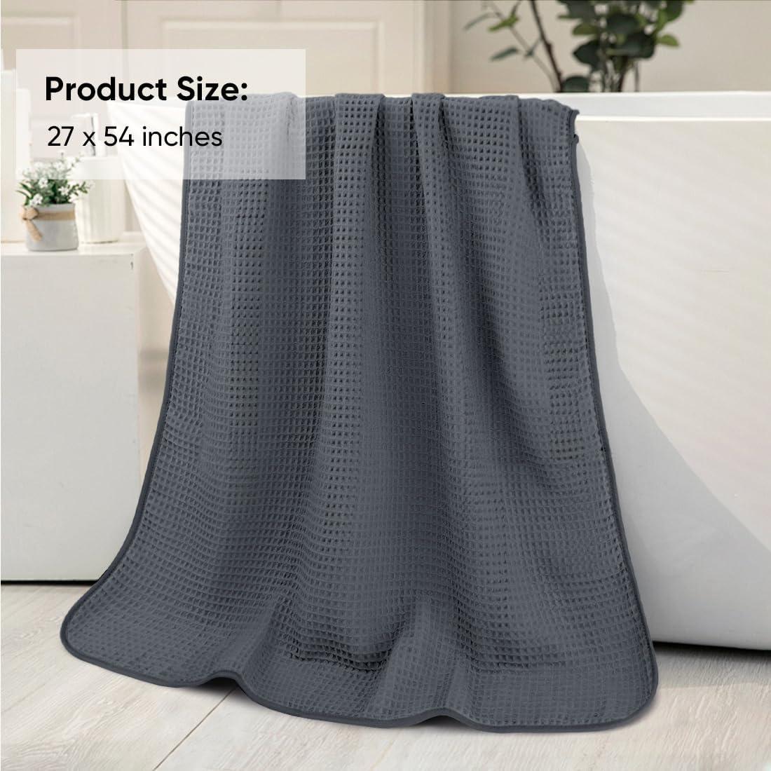 Juego de Toallas de Baño HOMEXCEL 4 Piezas Microfibra Gris 68x137 cm