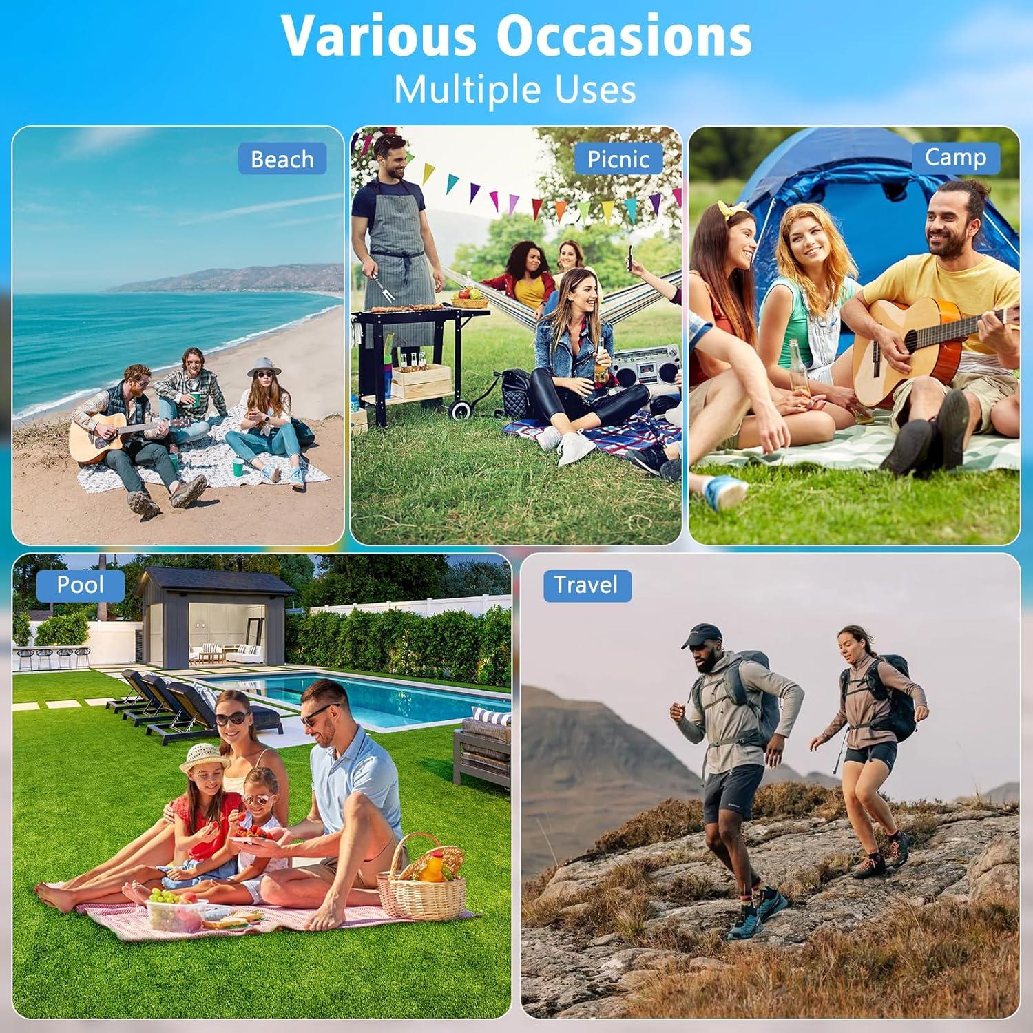 Toalla de Playa Microfibra CCILAND 180x81cm Verde Secado Rápido