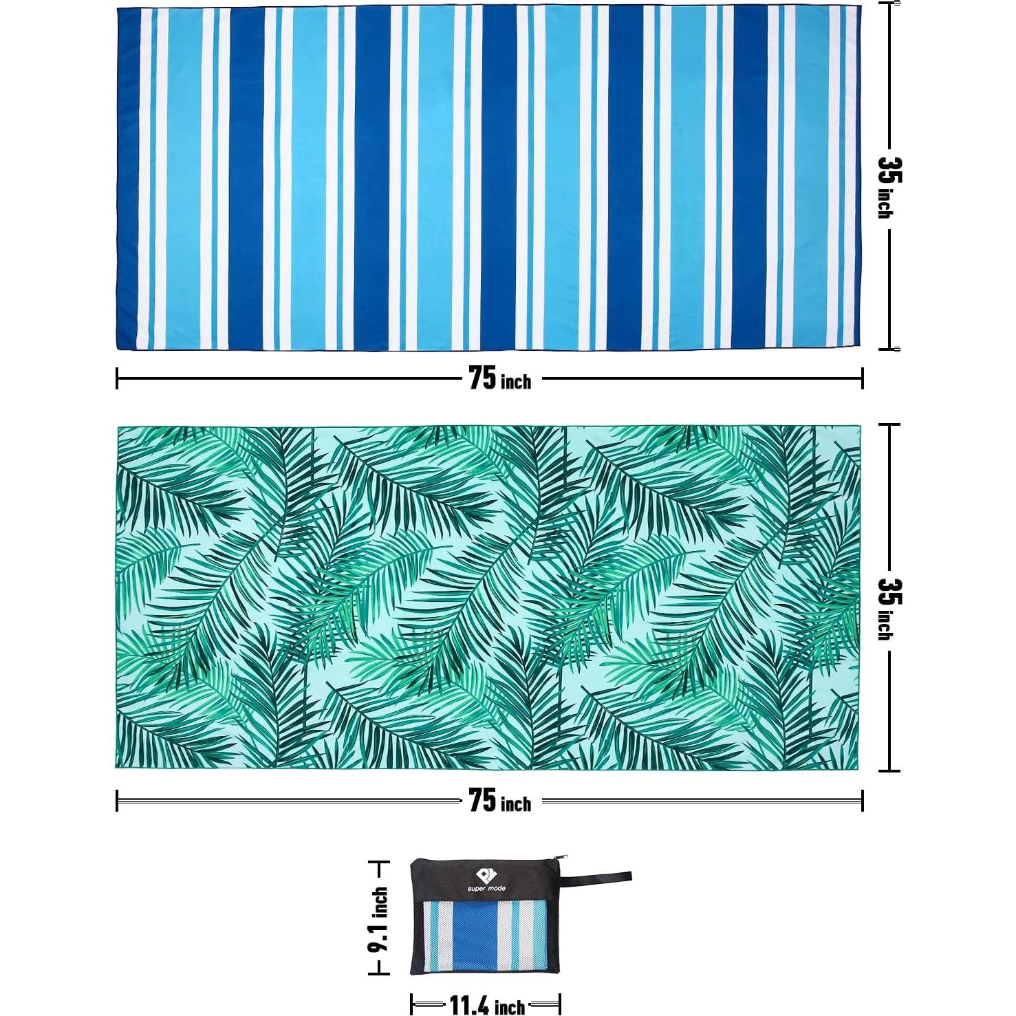 Toallas de Playa Microfibra PY SUPER MODE 2 Paquete 190.5x88.9cm