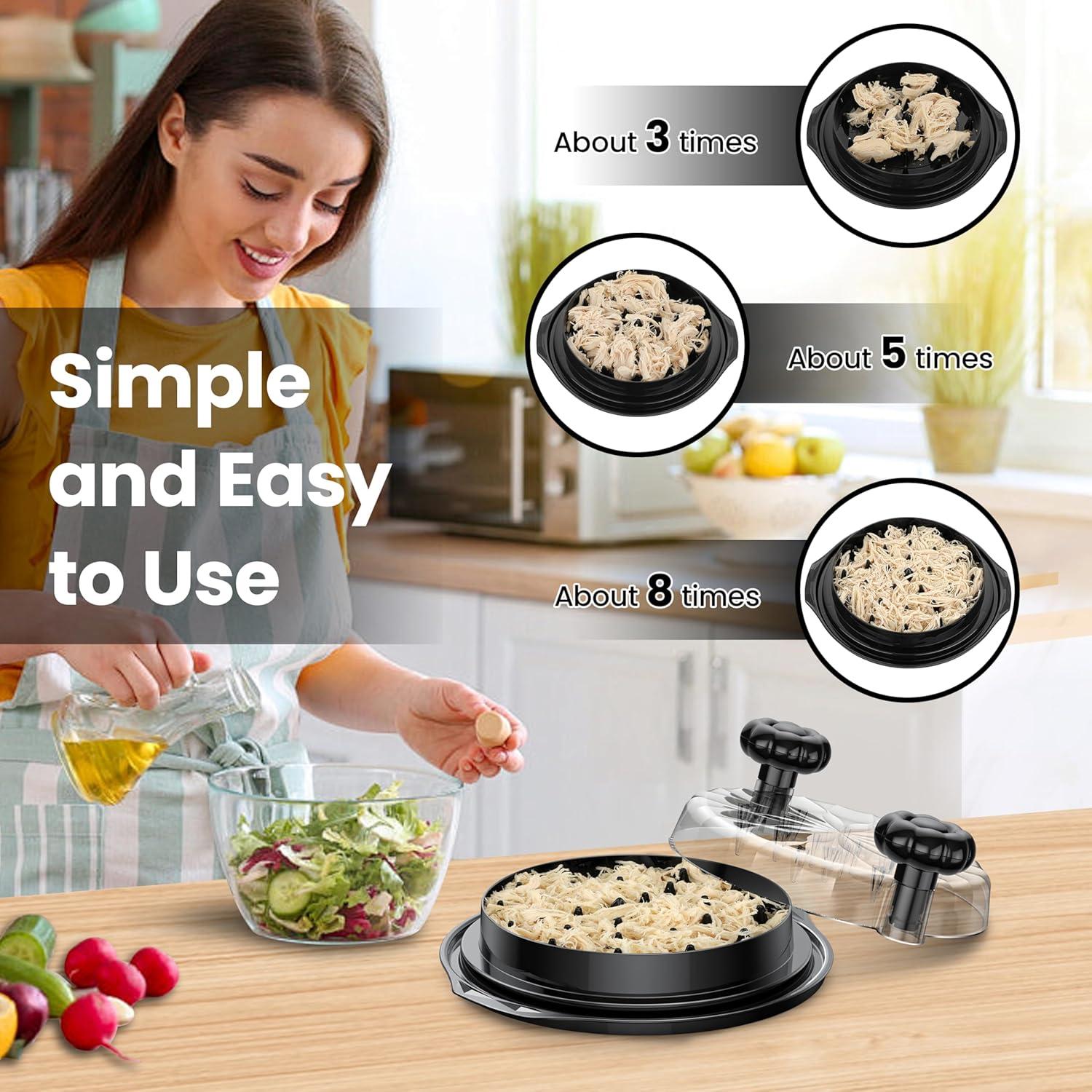 Desmenuzadora de Pollo Beiyunee 25.4 cm Antideslizante Negra