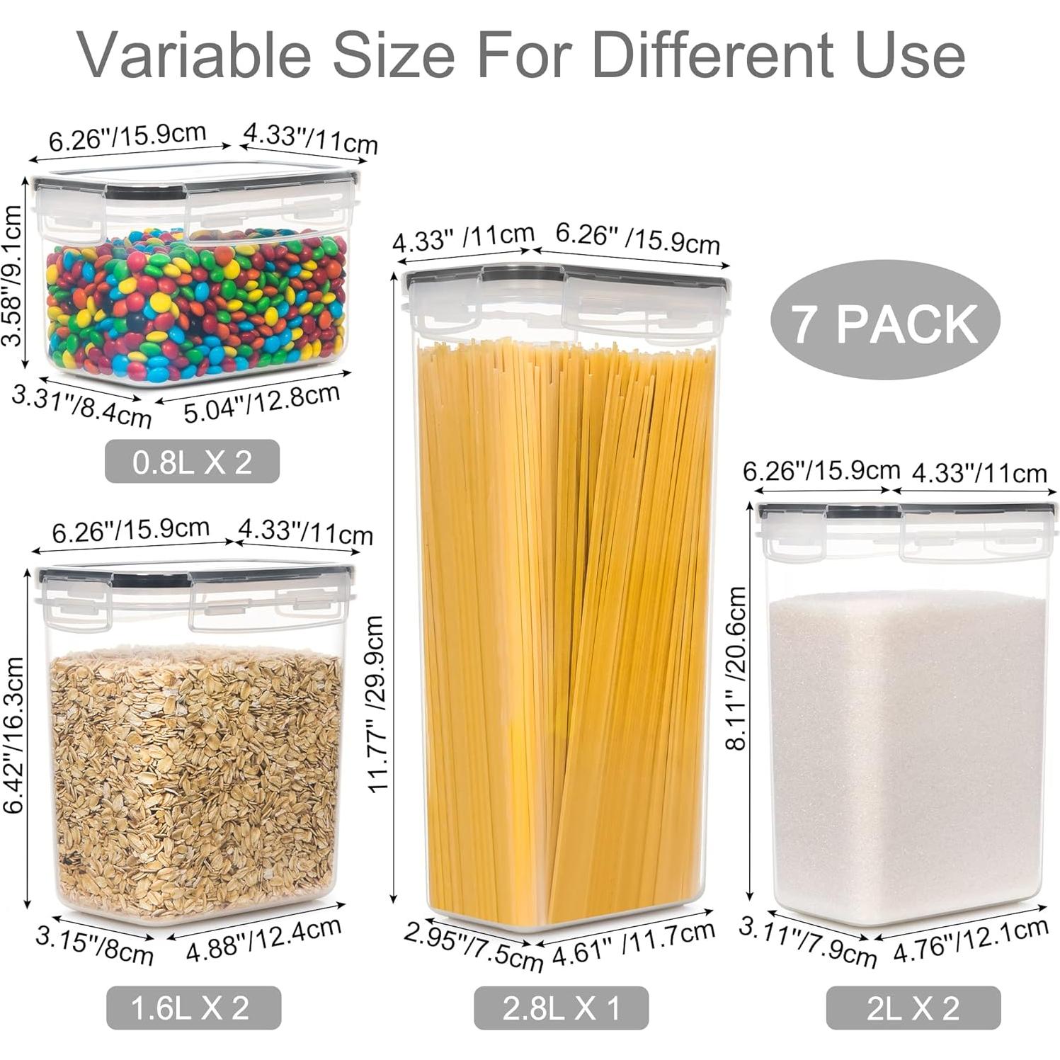 Set de 7 Contenedores Herméticos PANTRYSTAR para Alimentos