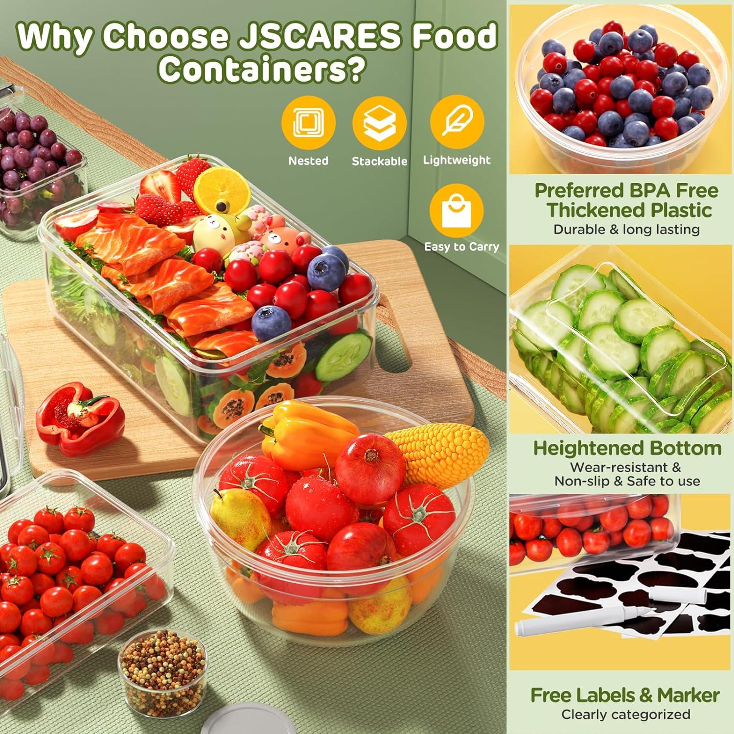 40 Contenedores de Almacenamiento Herméticos JSCARES - Reutilizables
