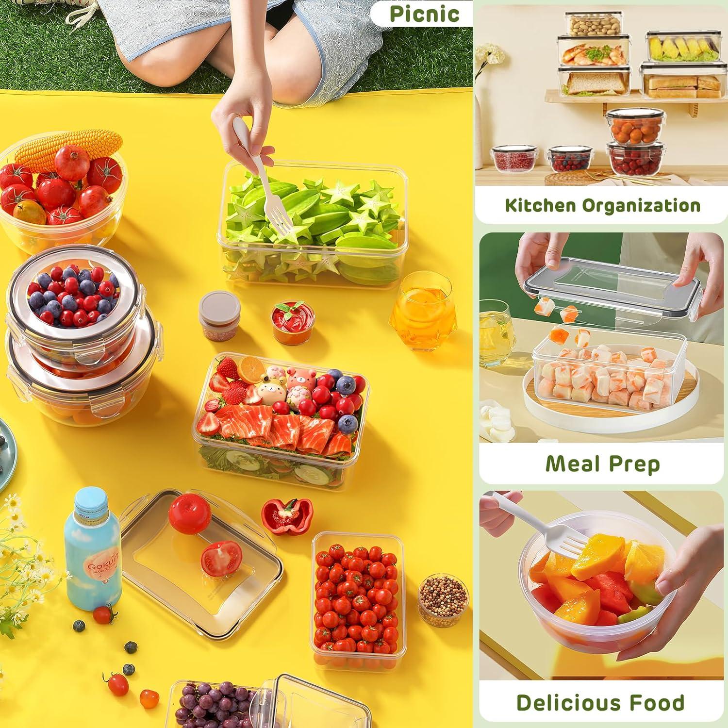 40 Contenedores de Almacenamiento Herméticos JSCARES - Reutilizables