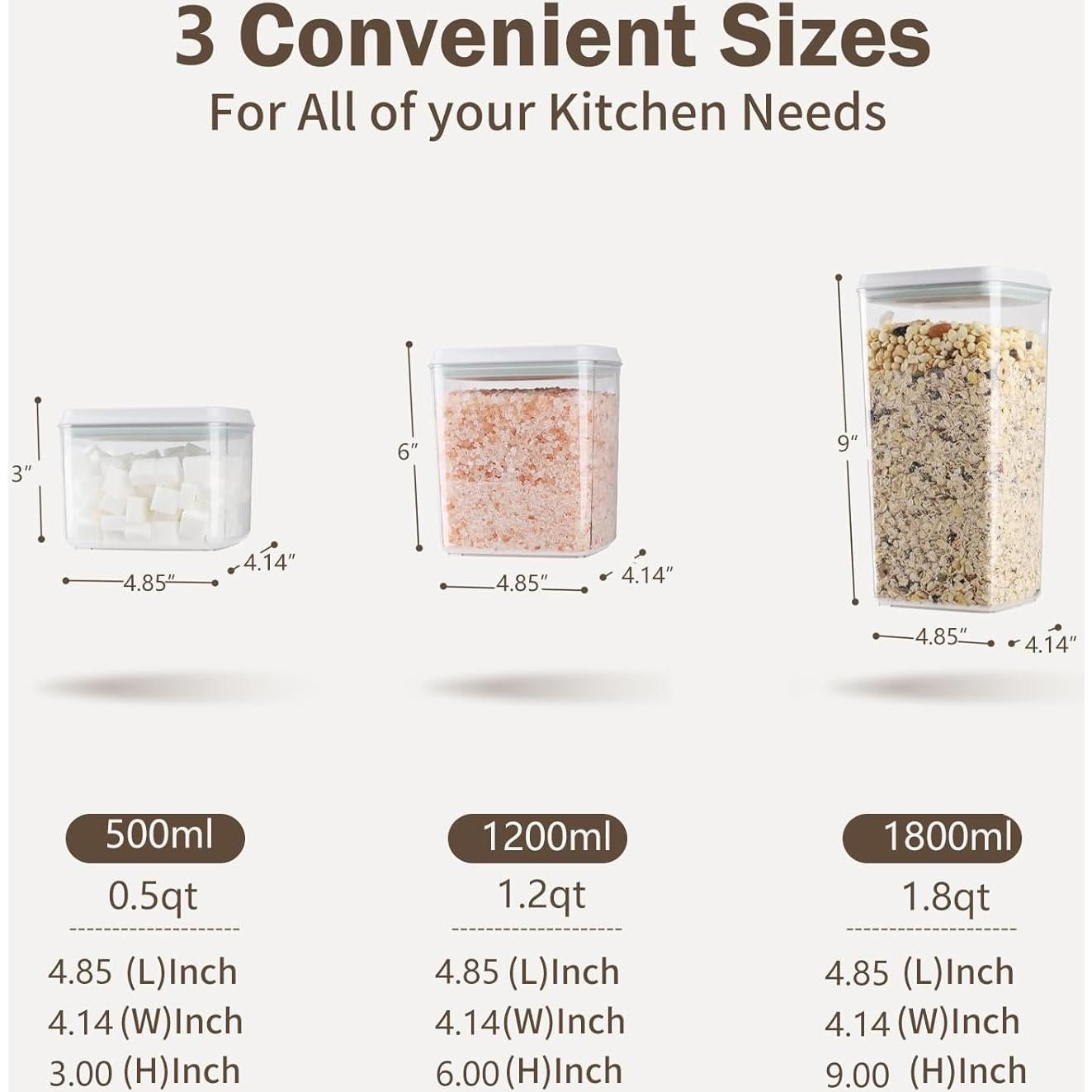 Juego de 6 Contenedores de Almacenamiento Melovom 26.5L Herméticos